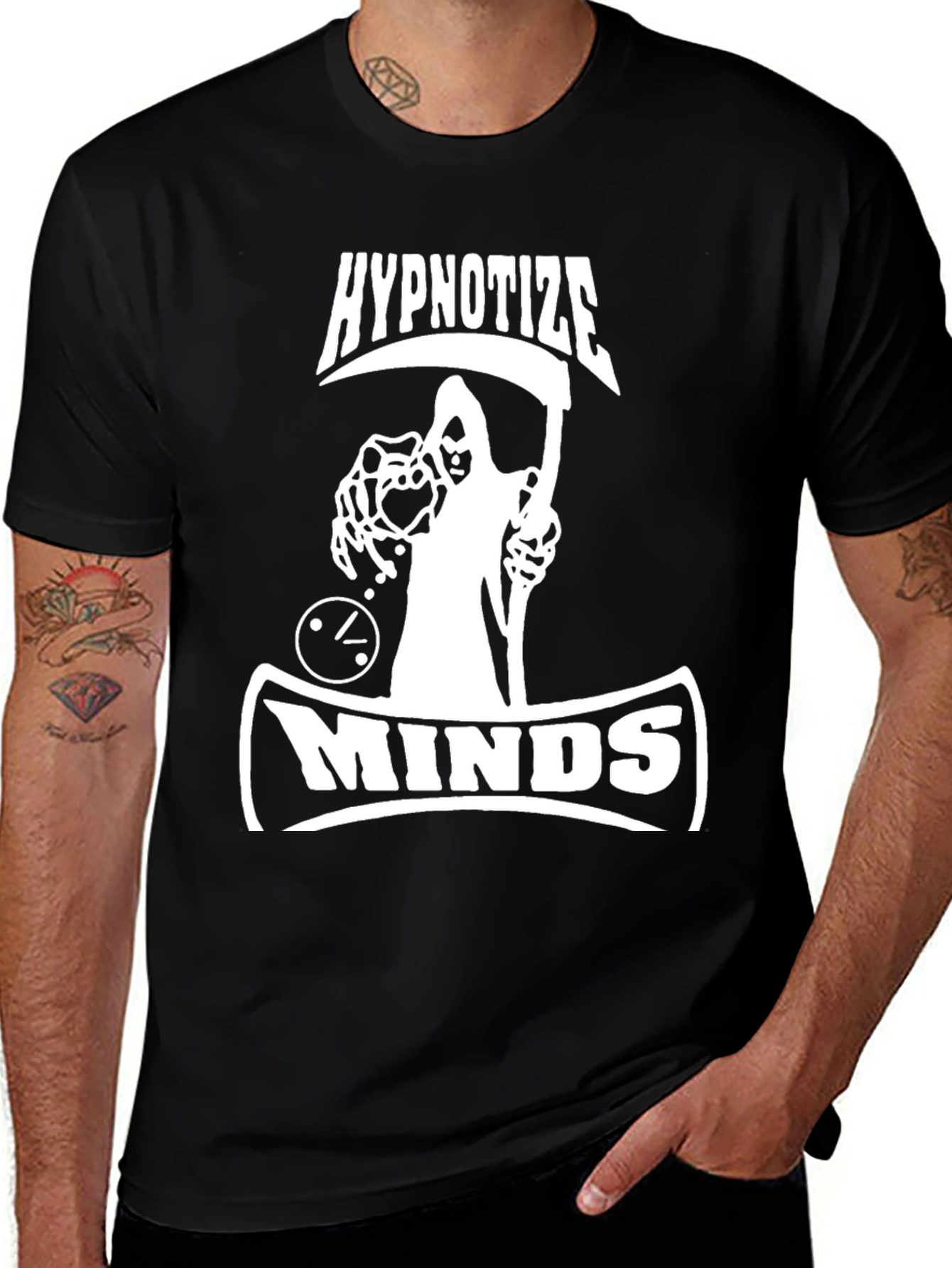 Variant 10 of Hypnotize Minds Graphic T-Shirt - Black Cotton Tee