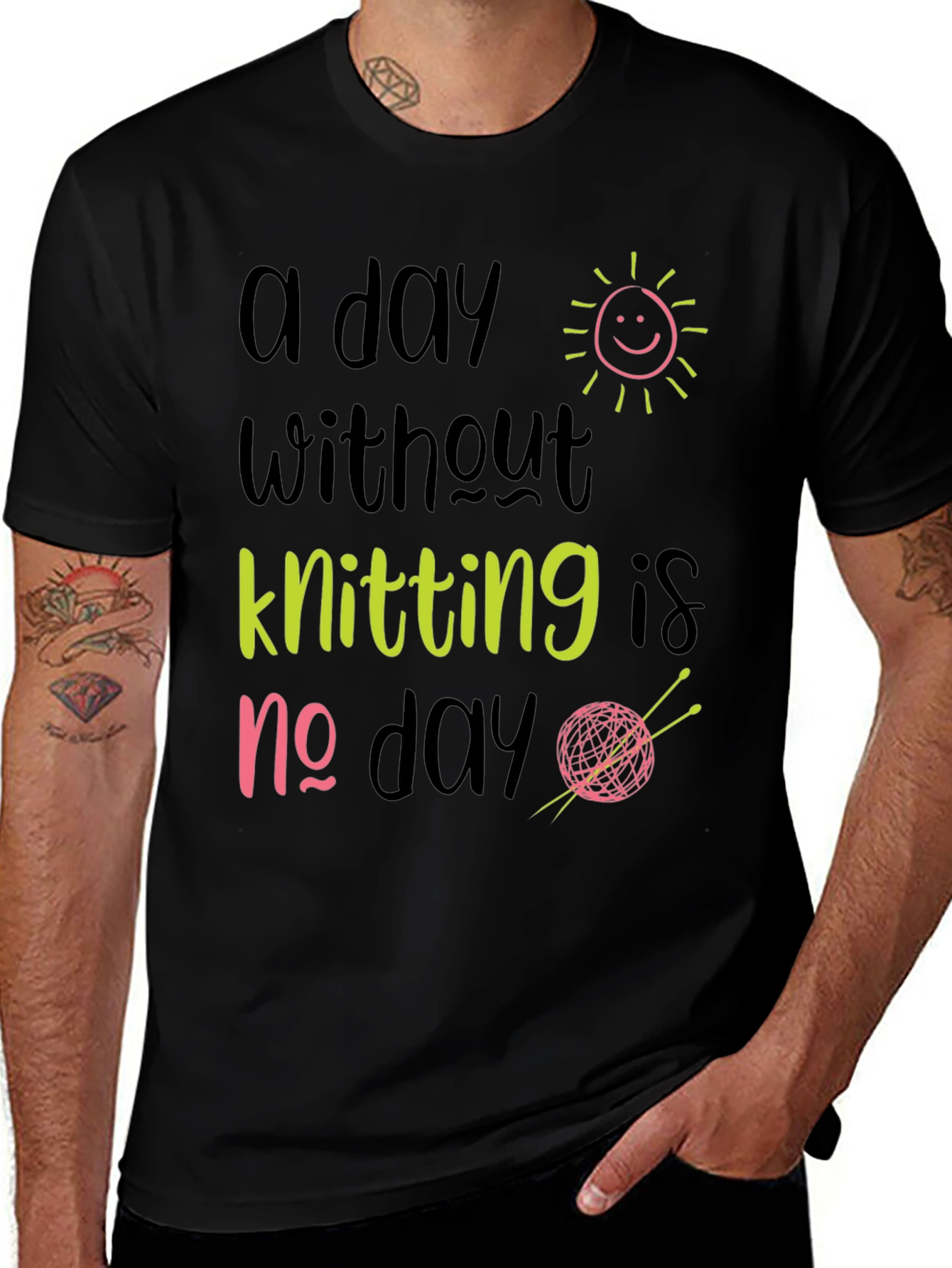 Variant 23 of Knitting Lover T-Shirt: A Day Without Knitting