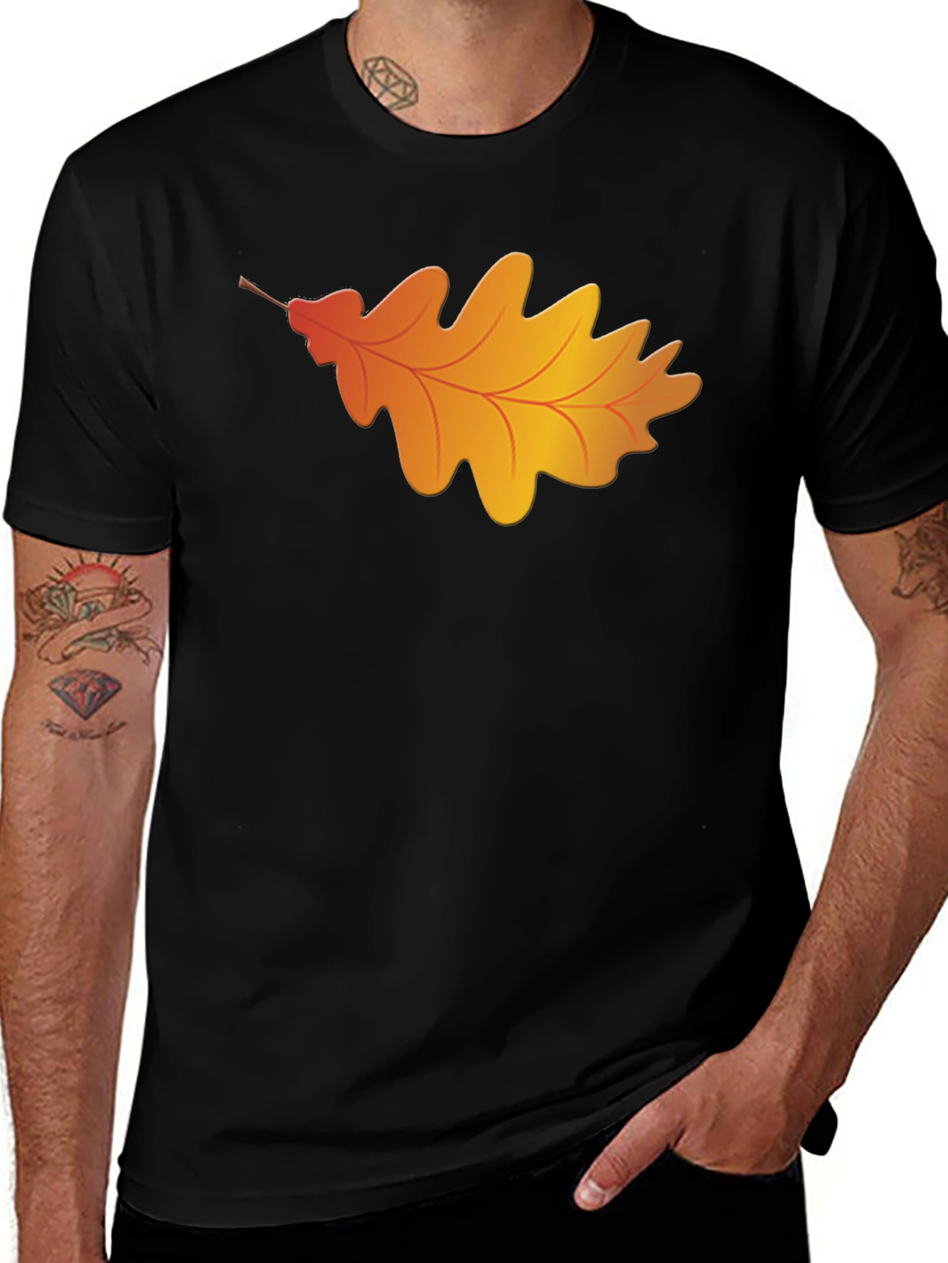 Variant 18 of Autumn Leaf Graphic T-Shirt - Classic Black
