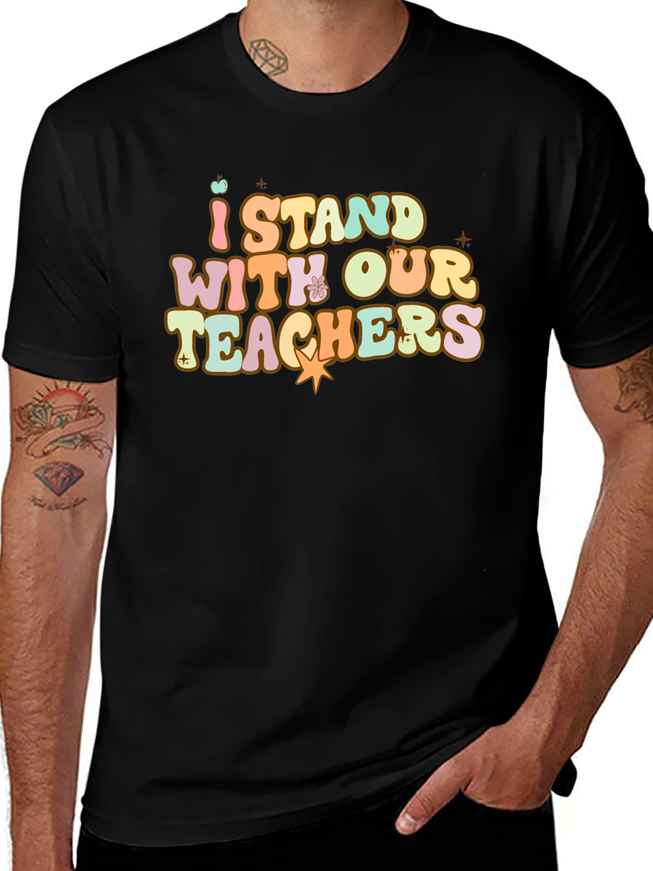 I Stand With Our Teachers Graphic T-Shirt