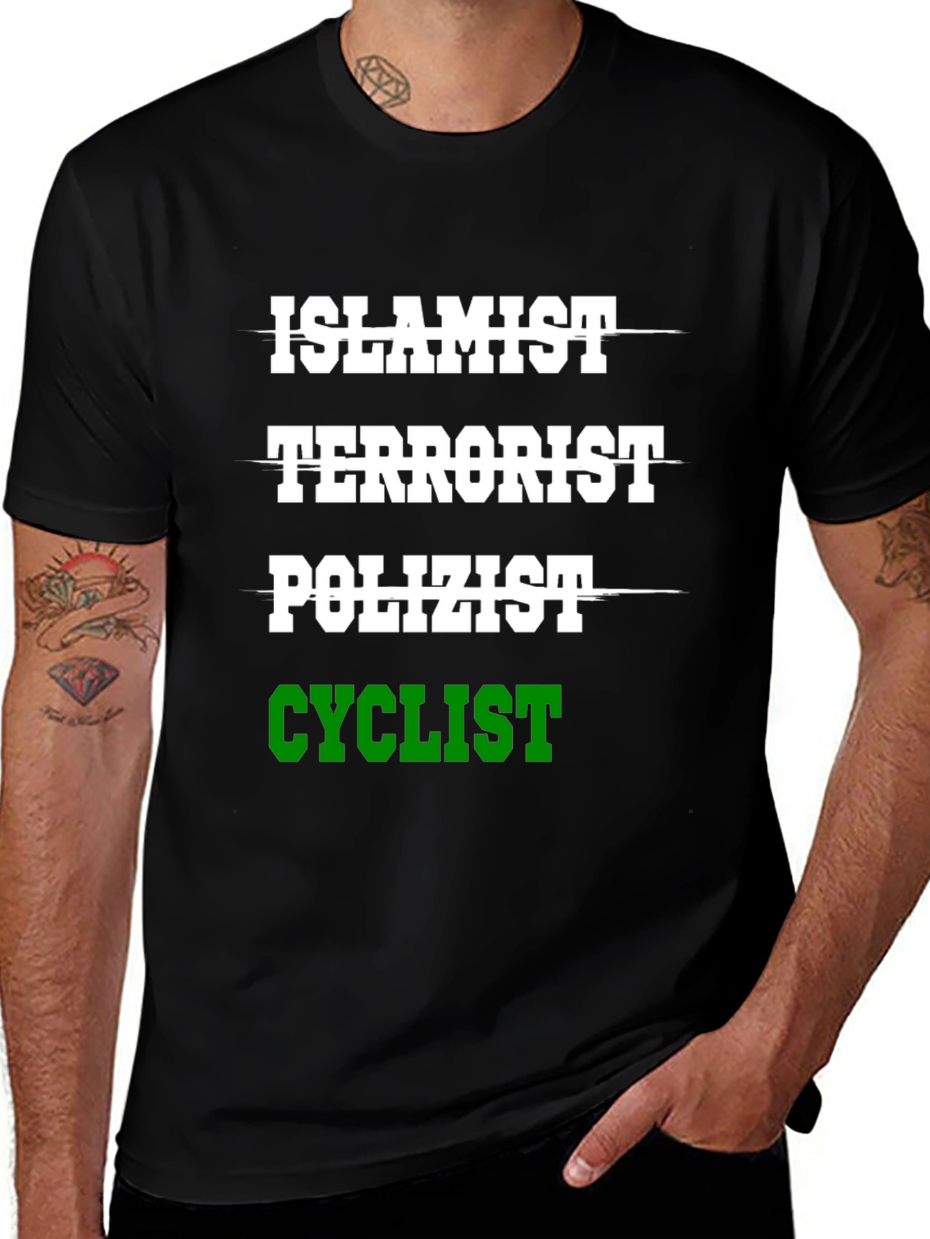 Variant 15 of Humorous Islamist Terrorist Cyclist T-Shirt