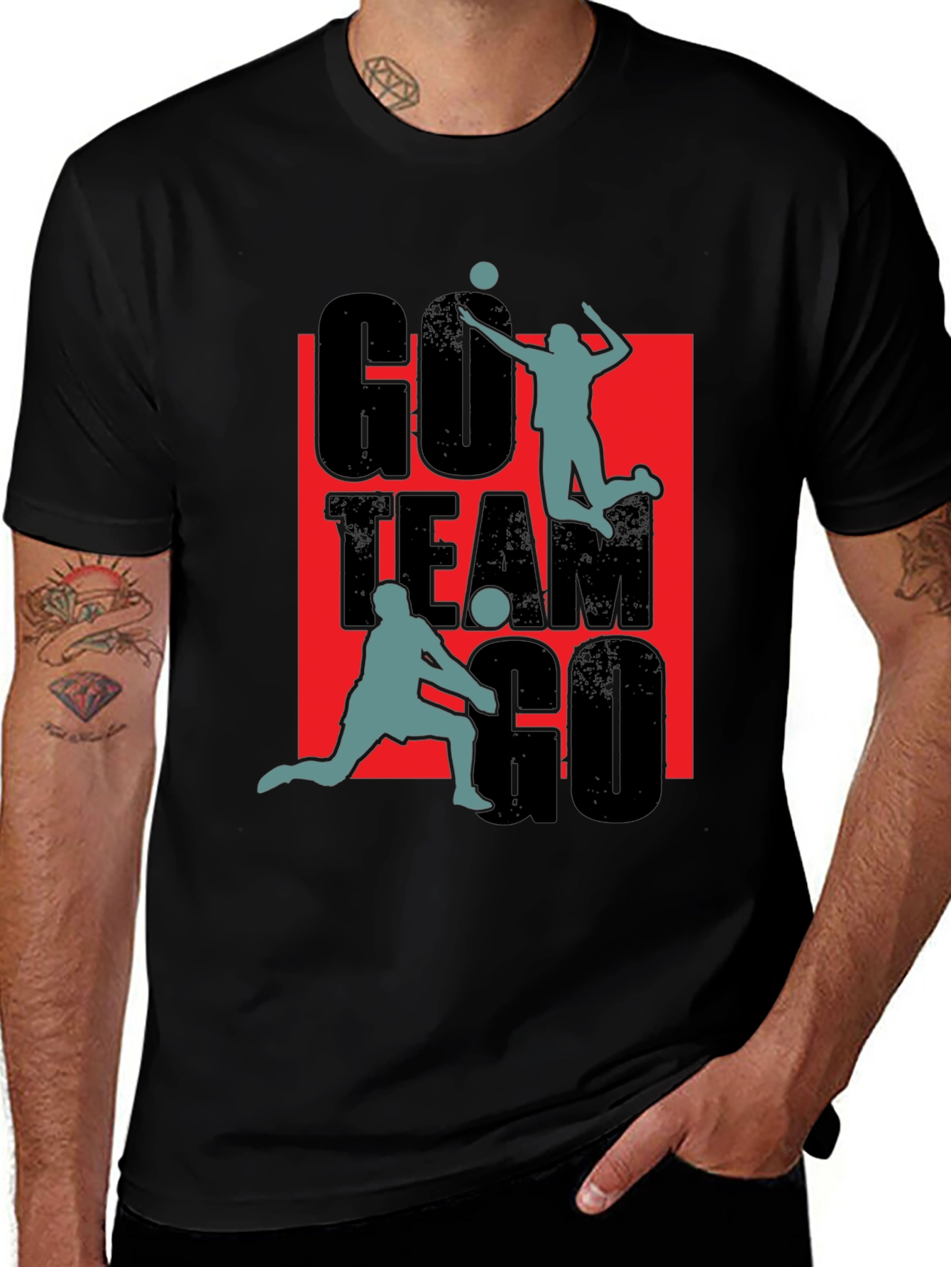 Variant 9 of Go Team Go Volleyball Graphic T-Shirt