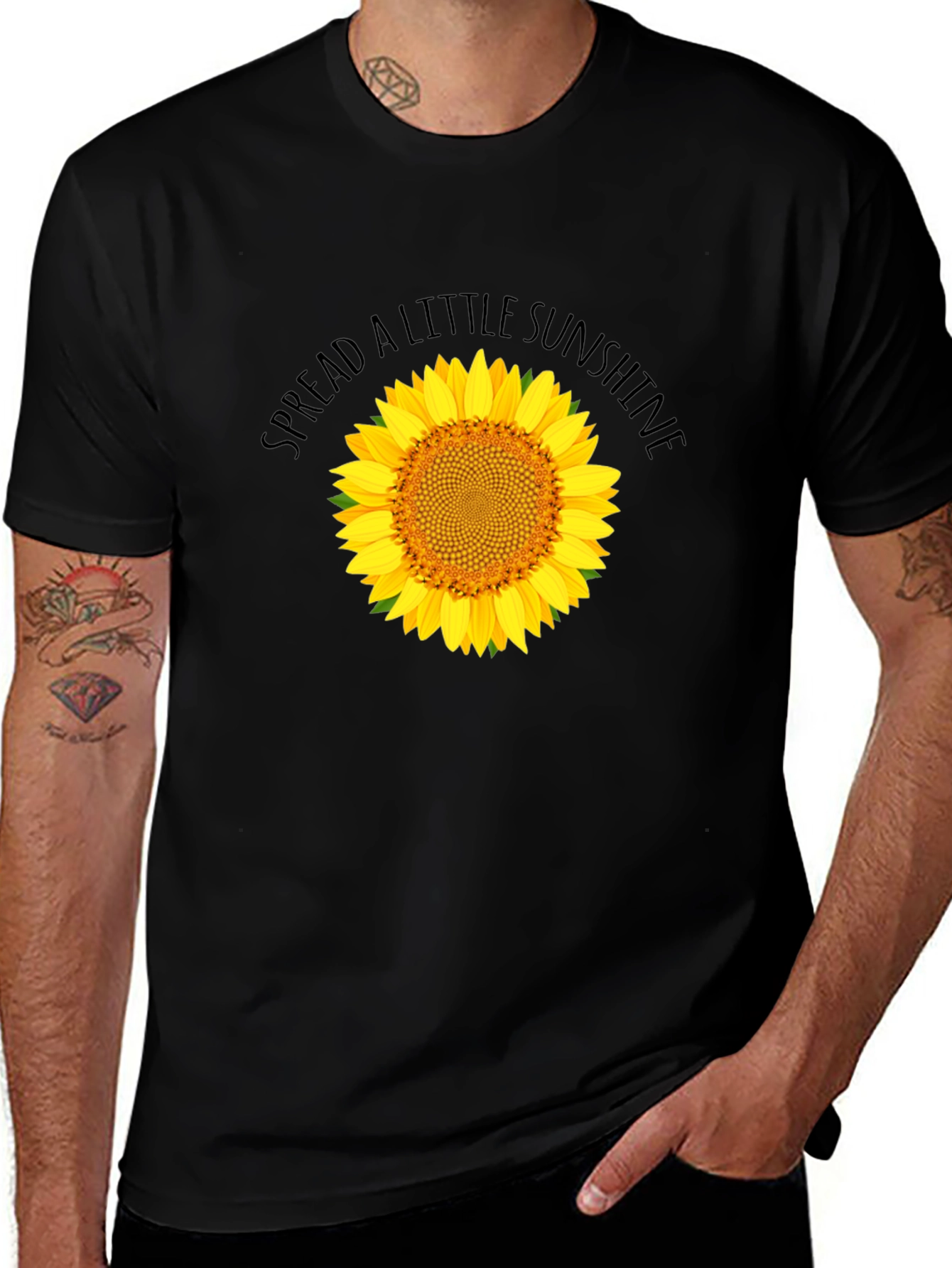 Variant 29 of Spread Sunshine Black Sunflower Graphic T-Shirt