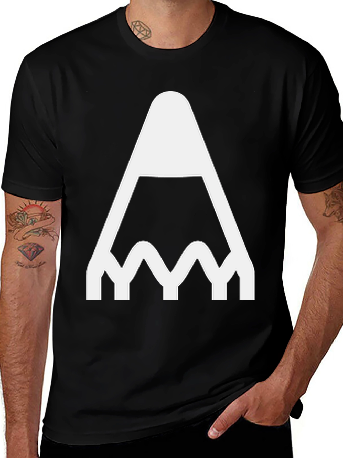 Variant 5 of Pencil Icon Black T-Shirt
