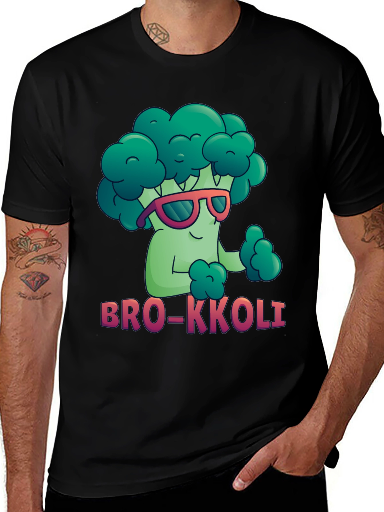 Variant 3 of Bro-kkoli T-Shirt: Cool Broccoli Cartoon Tee