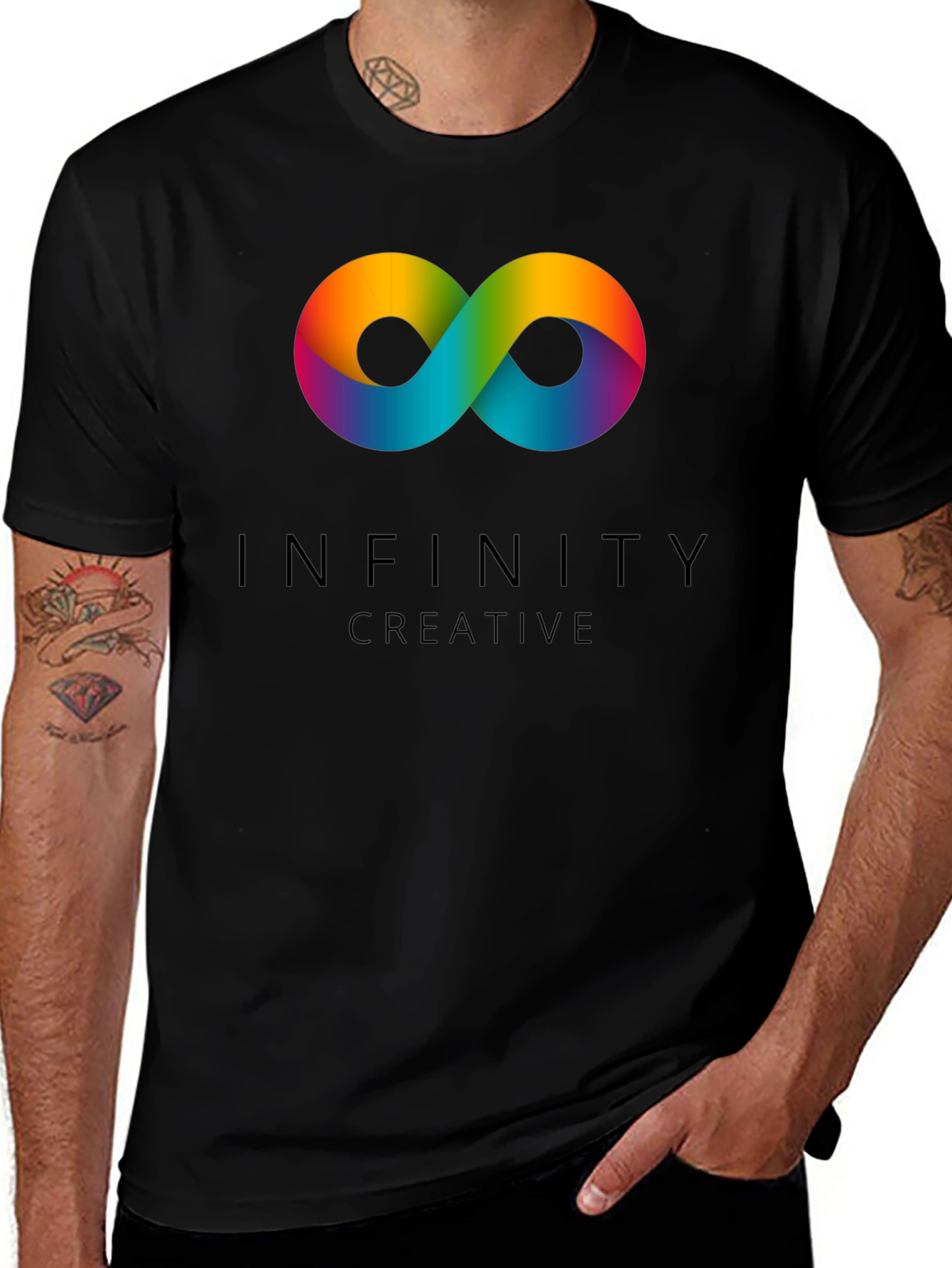Variant 6 of Infinity Creative Graphic Black T-Shirt