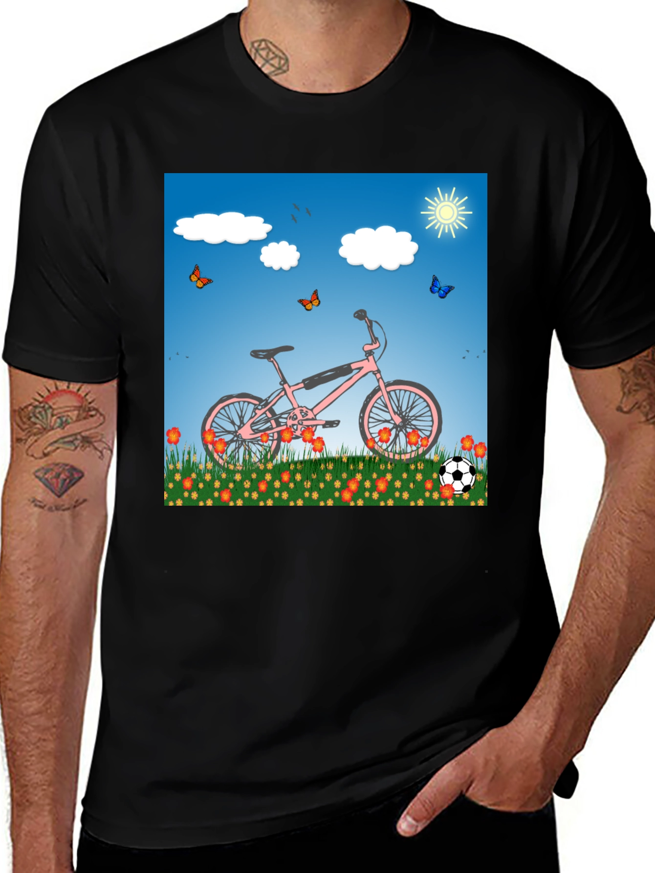 Variant 3 of Bicycle Sky Graphic Tee - Fun Summer Shirt