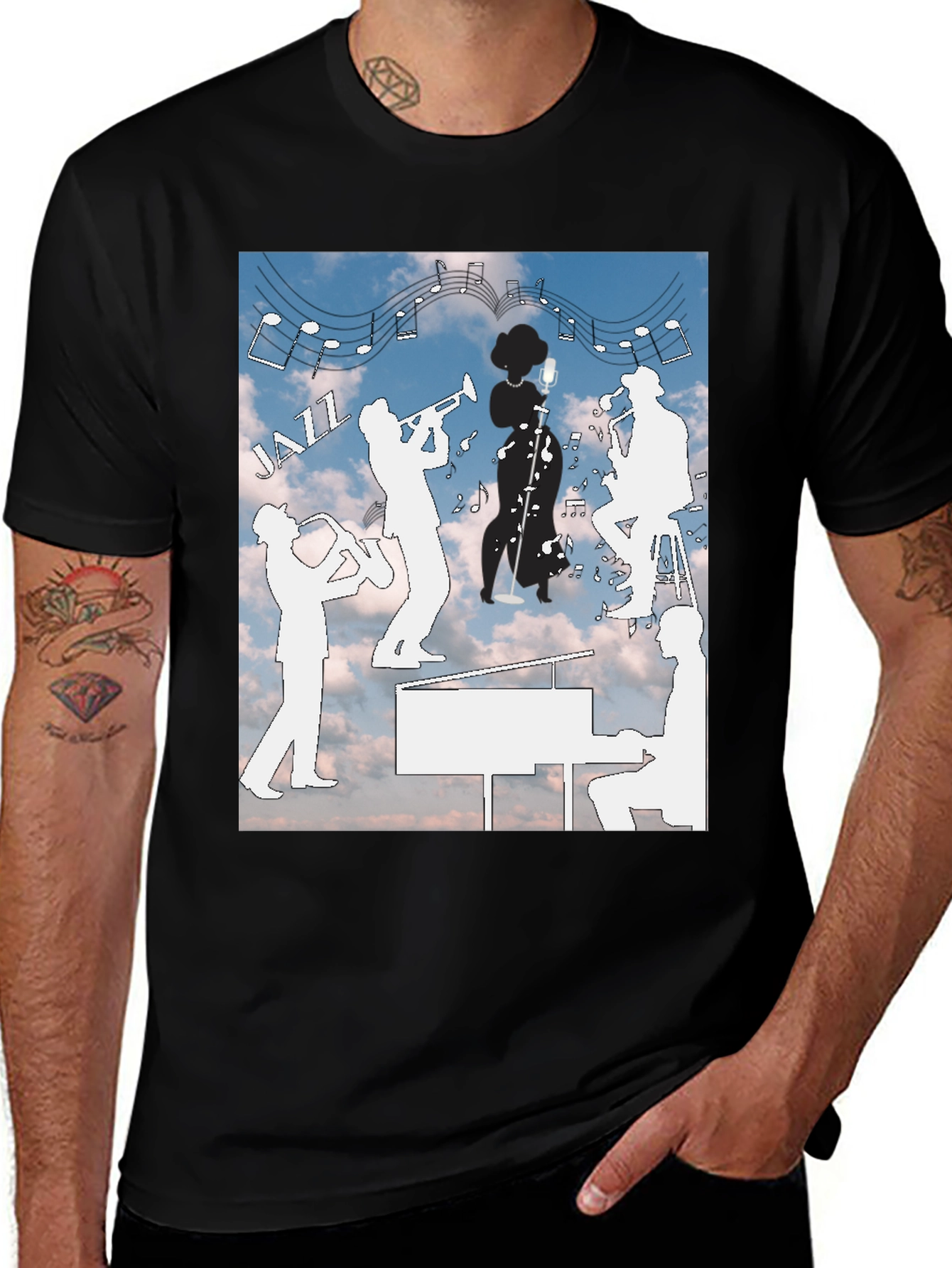 Variant 17 of Jazz Band Graphic Tee - Musical Style