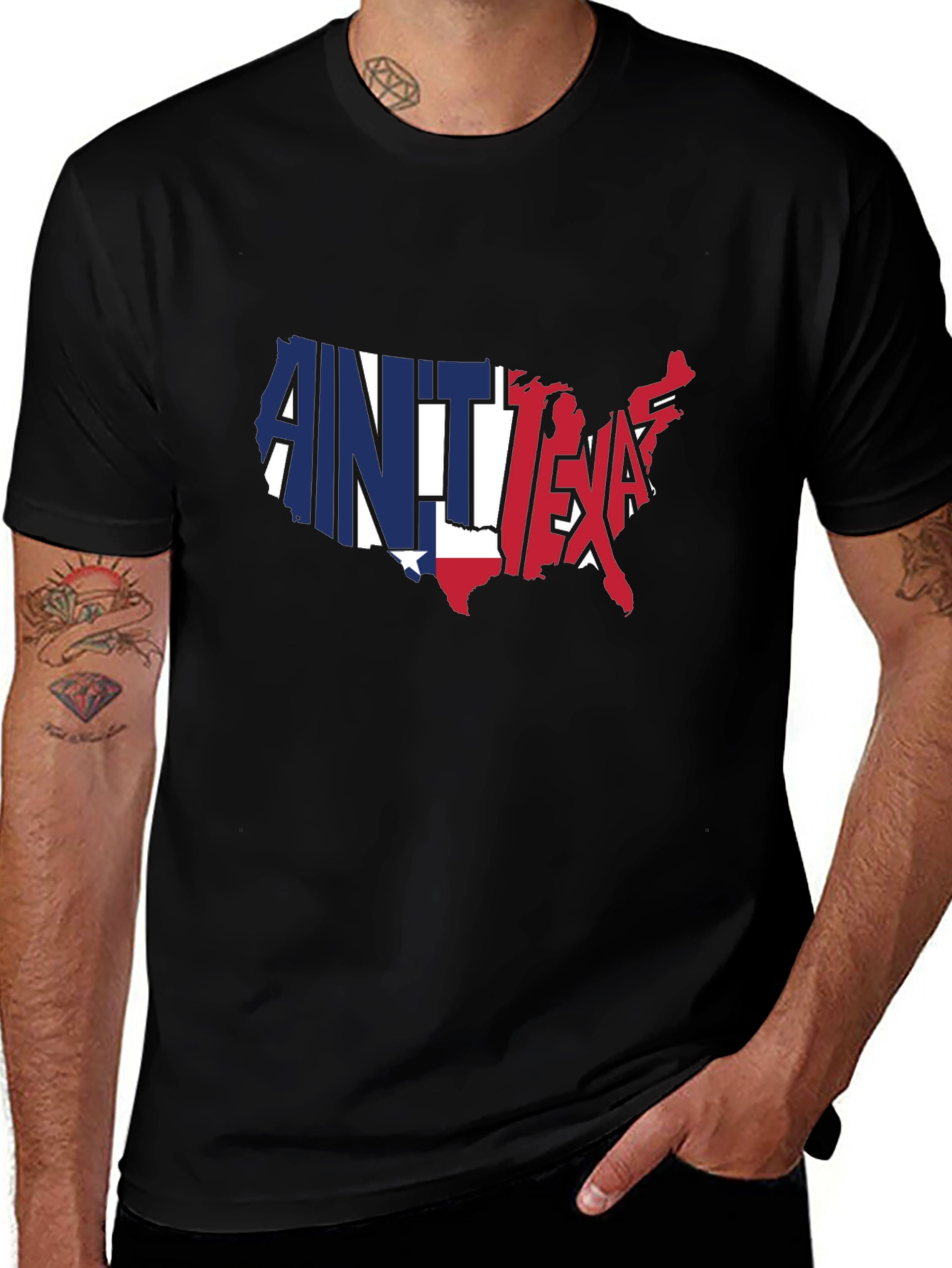 Variant 2 of Ain't No Texas USA Map Graphic T-Shirt