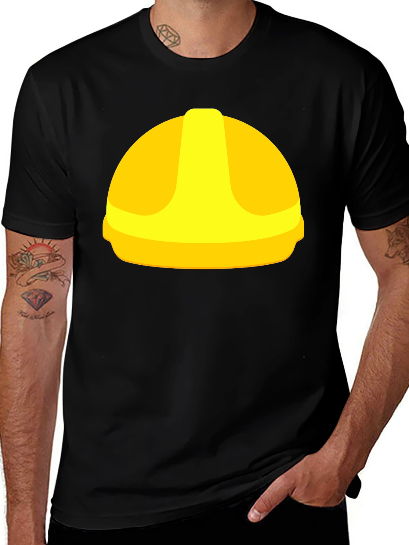 Variant 5 of Hard Hat Graphic Tee - Construction Worker Style