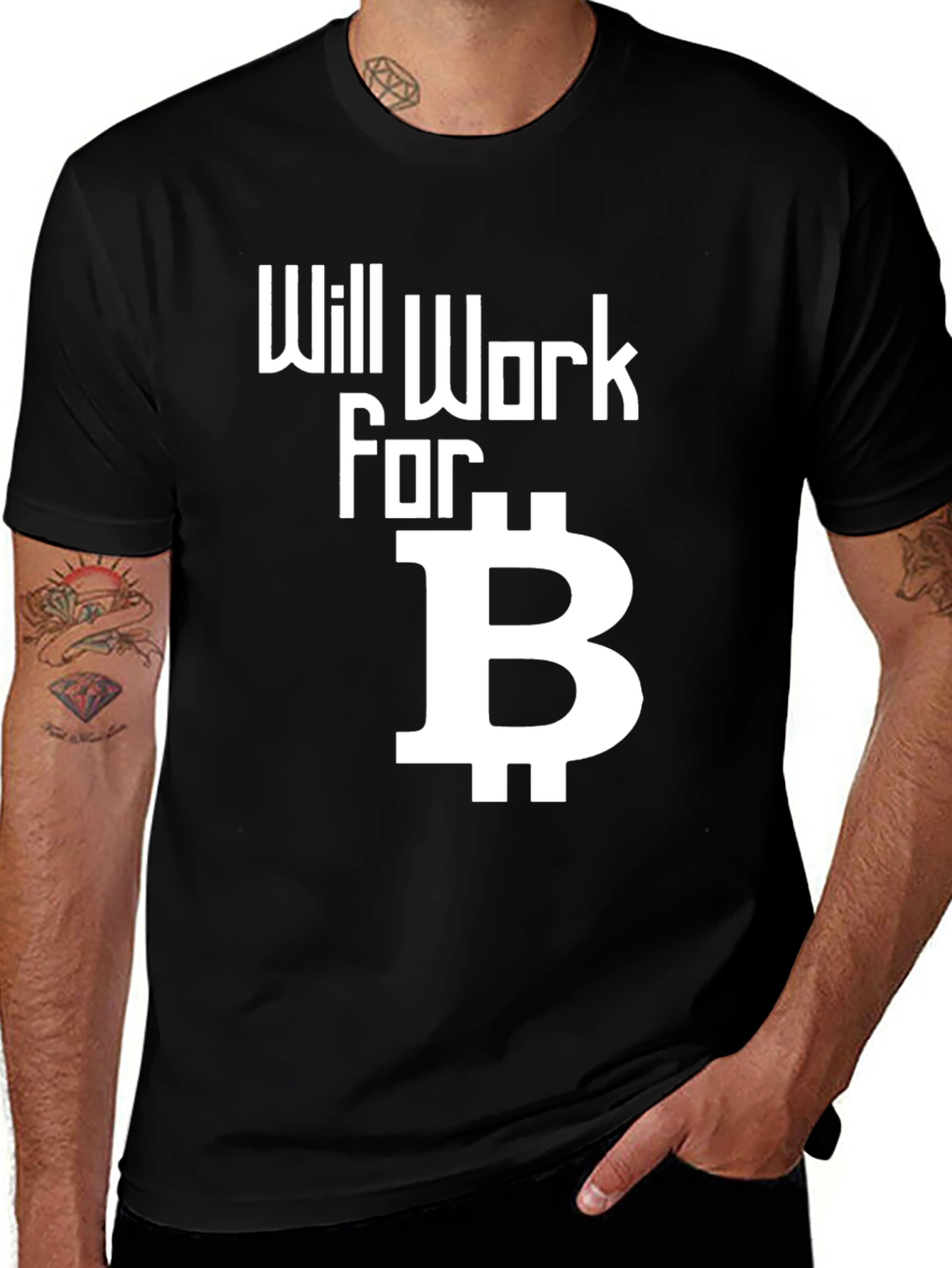 Will Work For Bitcoin Crypto T-Shirt
