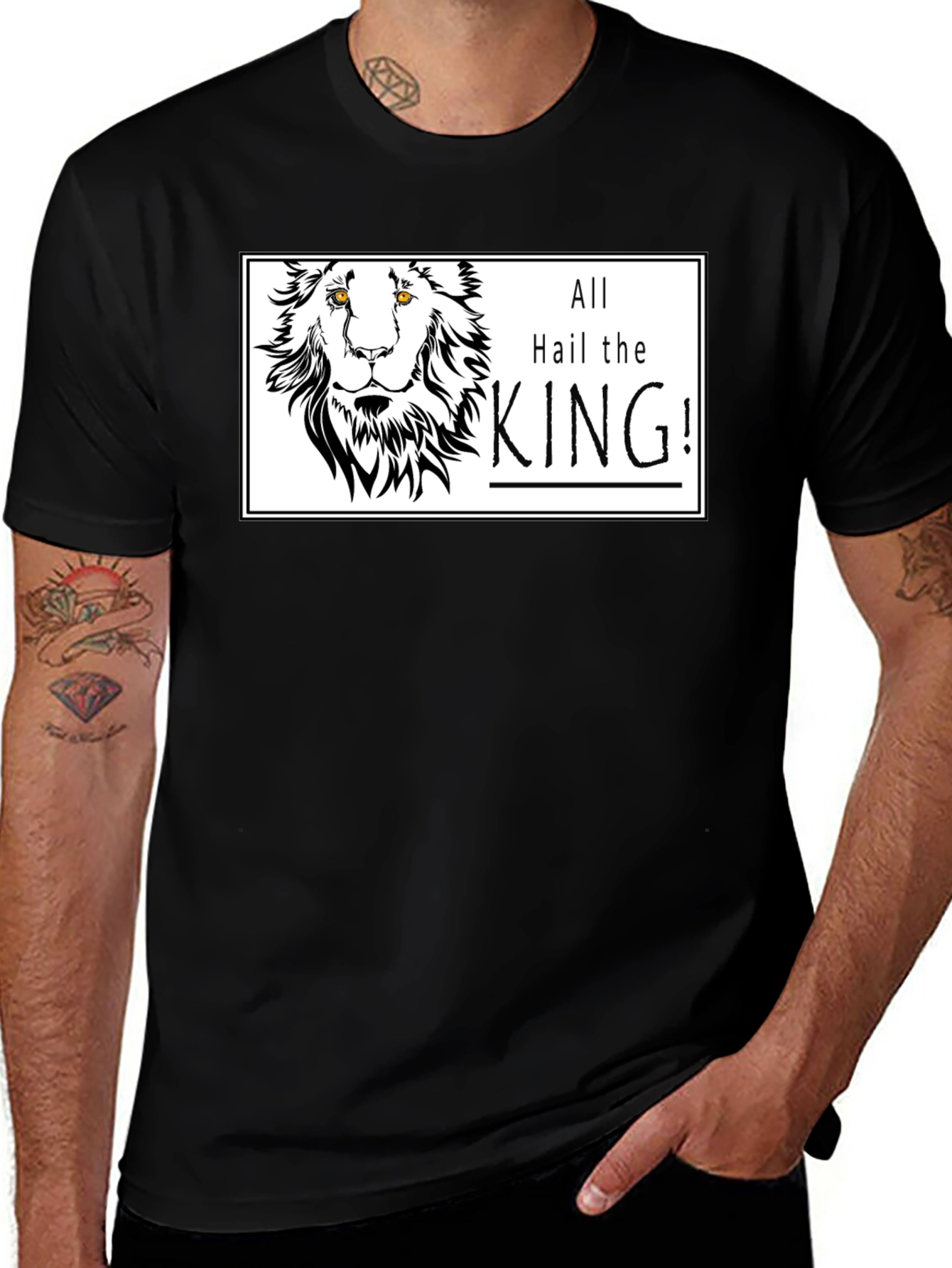Variant 5 of All Hail the King Lion Graphic Tee