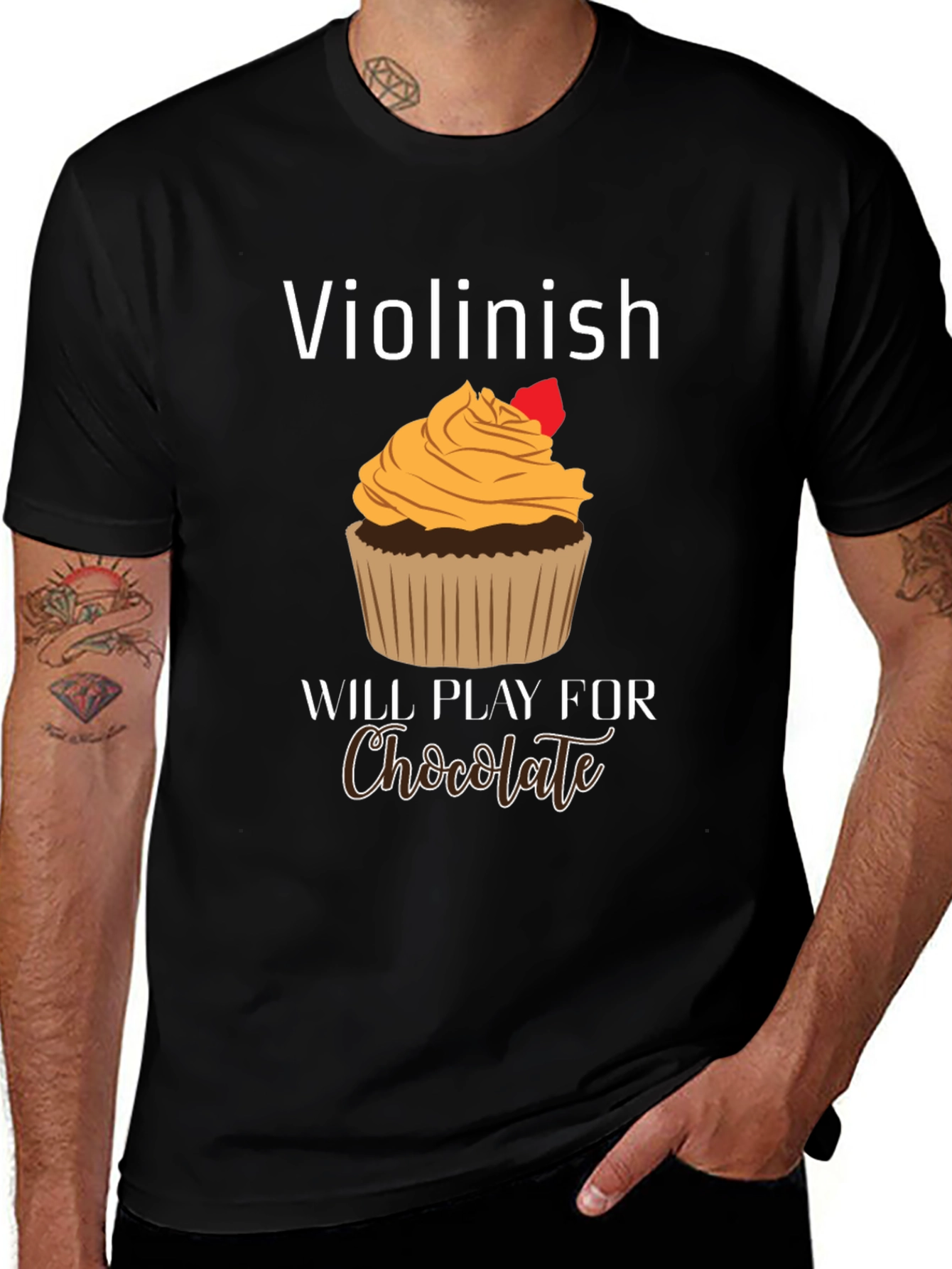 Violinist Chocolate Lover Graphic Tee