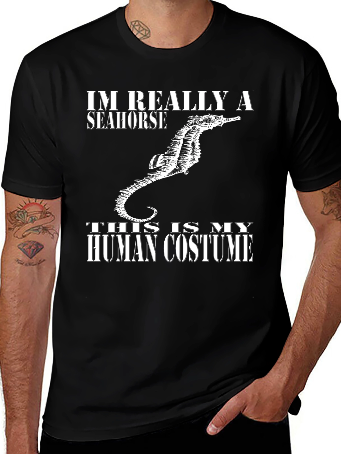 Variant 28 of Funny Seahorse Human Costume T-Shirt