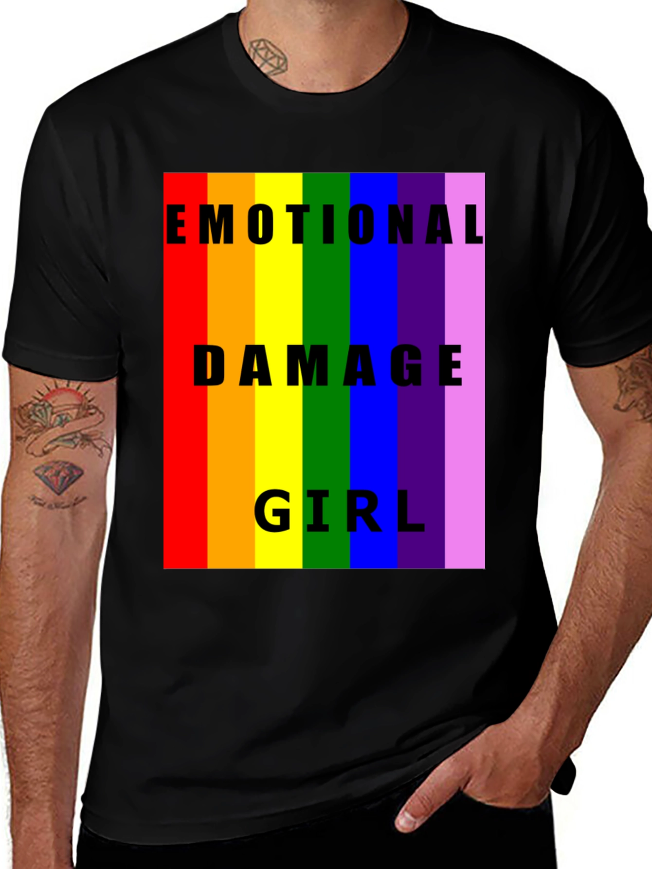 Variant 22 of Emotional Damage Girl Rainbow T-Shirt