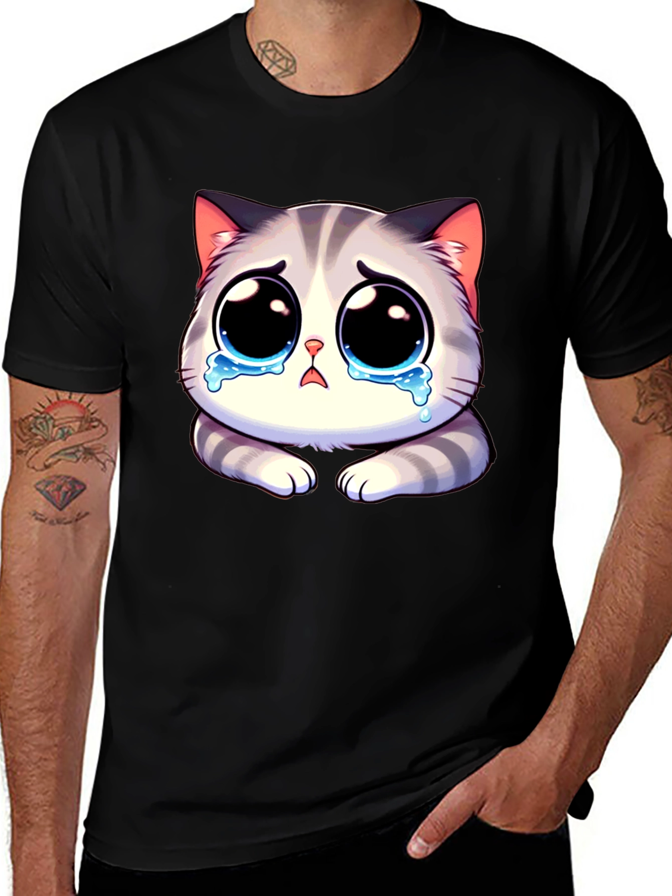 Variant 22 of Crying Kitten Graphic T-Shirt