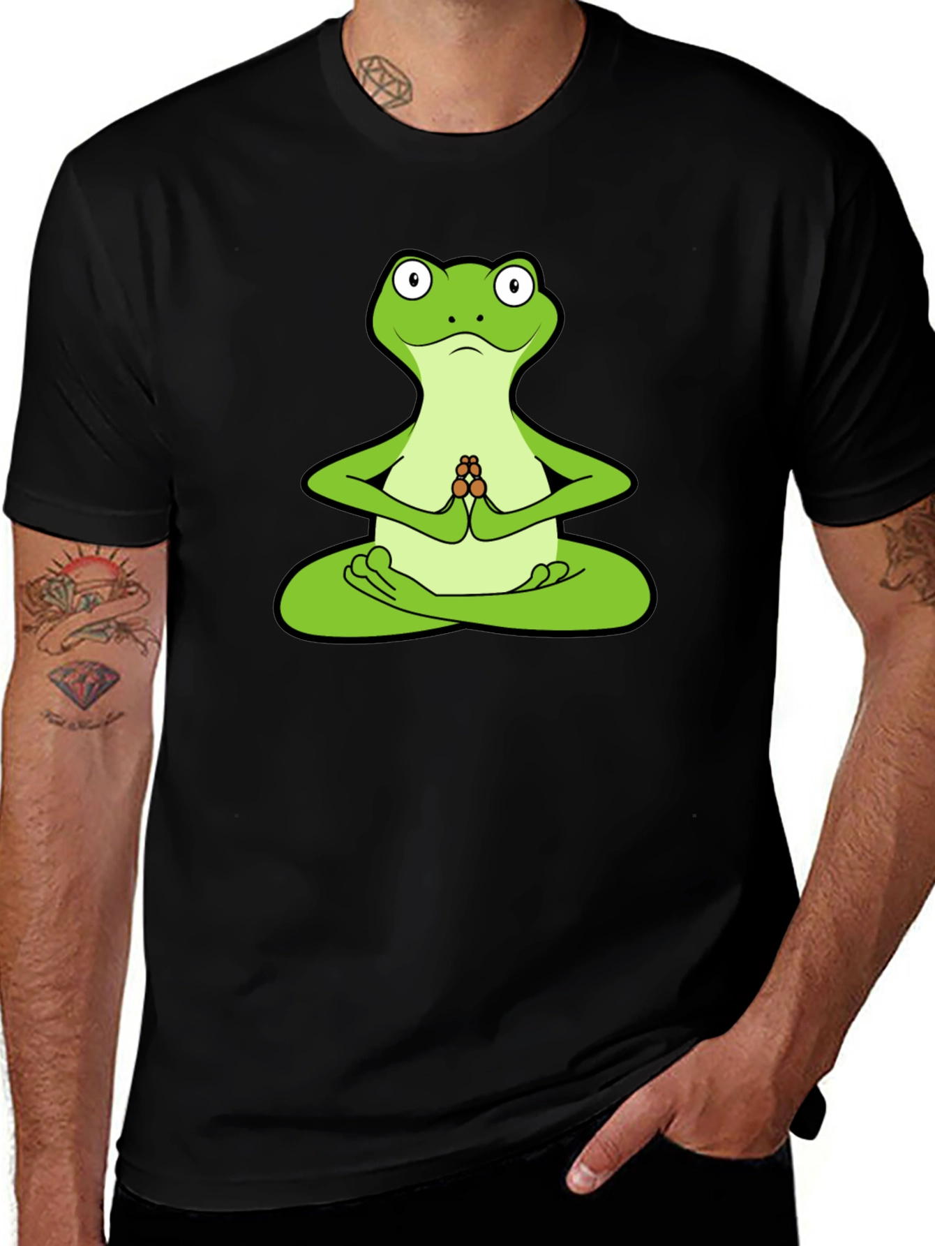 Variant 6 of Yoga Frog Graphic T-Shirt - Meditating Amphibian Tee