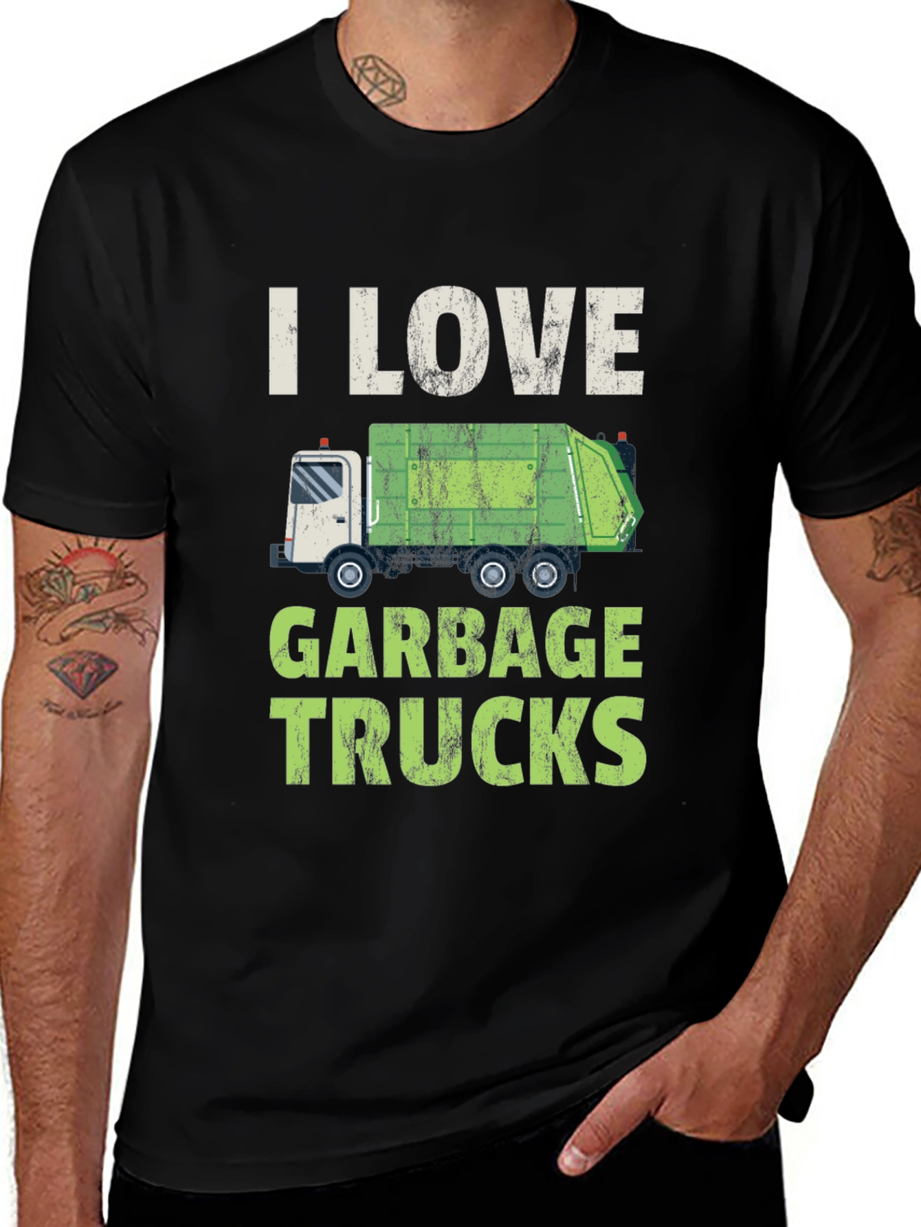 Variant 7 of I Love Garbage Trucks T-Shirt - Novelty Graphic Tee