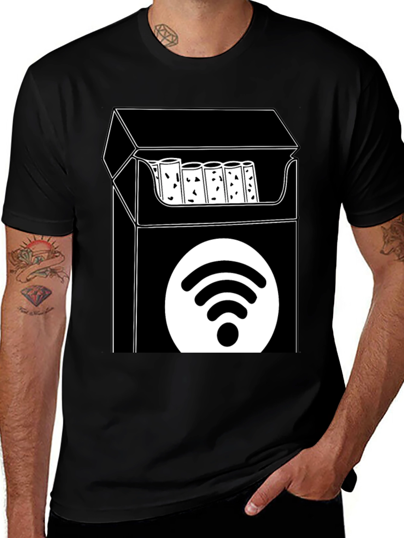 Variant 29 of Humorous Cigarette Pack Wifi T-Shirt