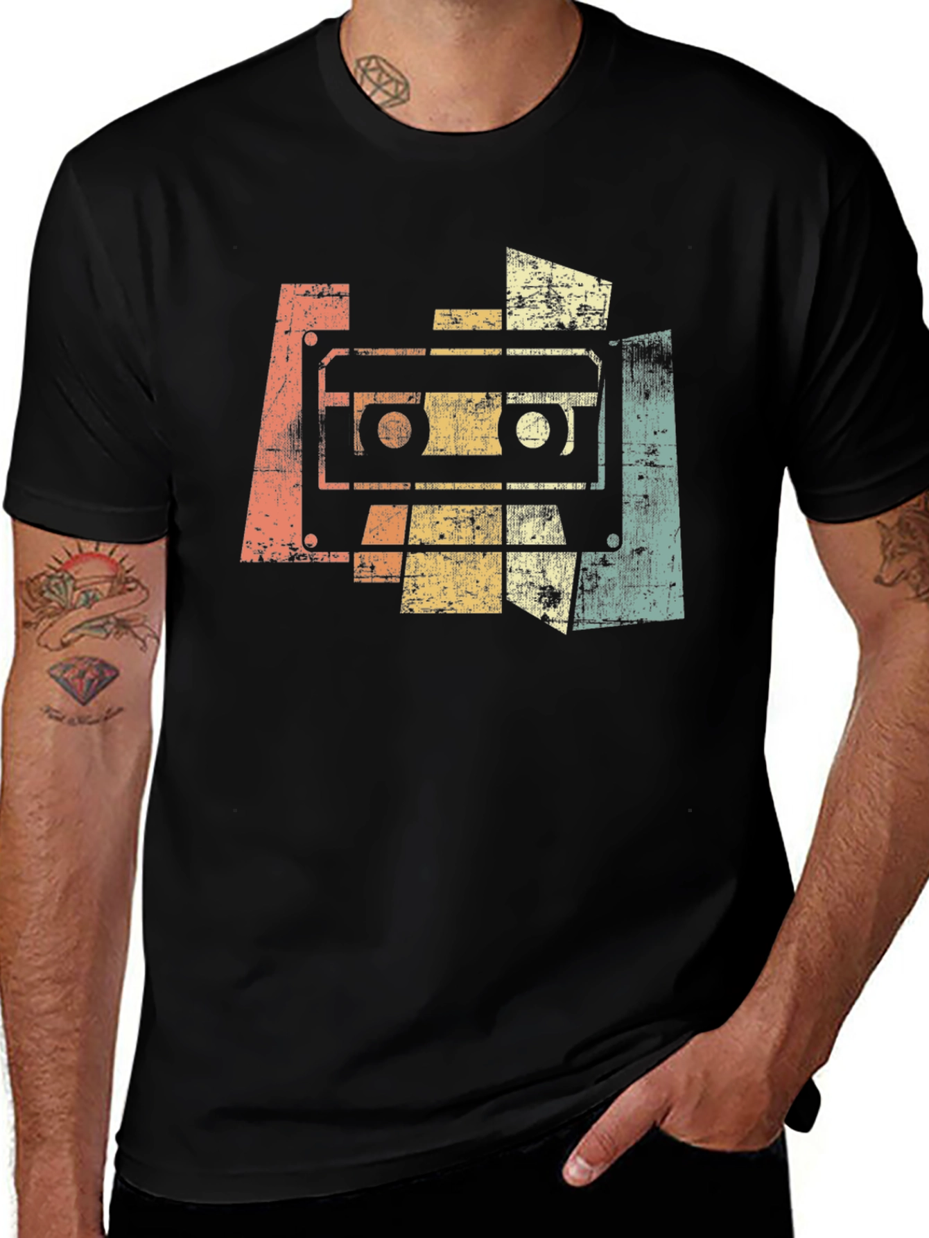 Variant 19 of Retro Cassette Tape Graphic Tee - Vintage Style
