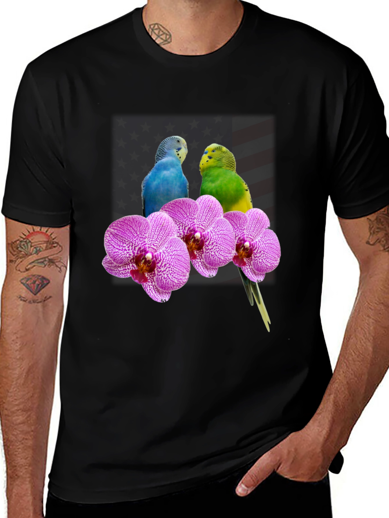 Variant 23 of Parrot & Orchid Graphic Tee