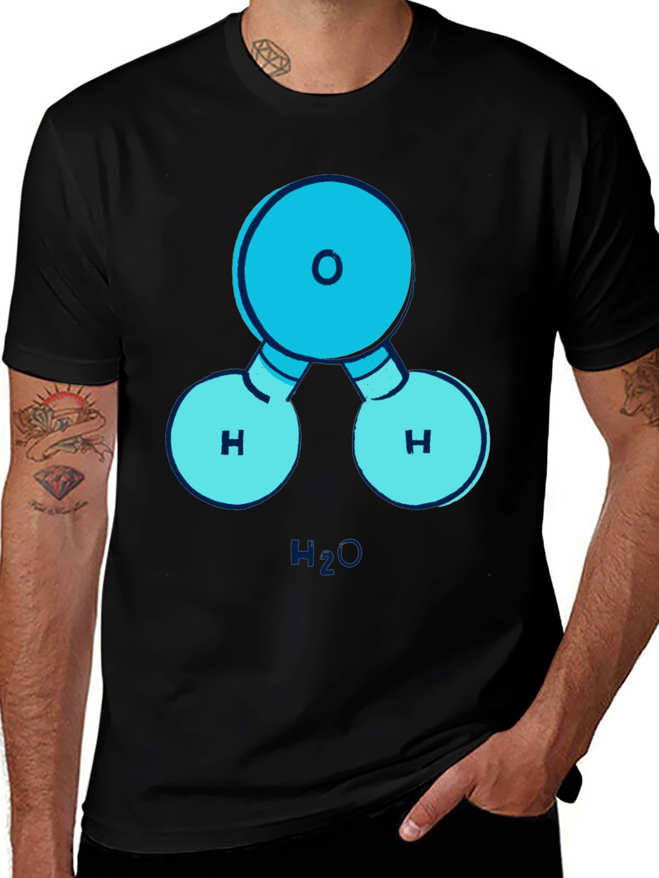 H2O Molecule Graphic T-Shirt - Science Tee