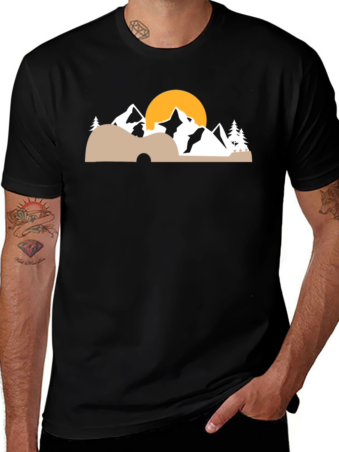Variant 14 of Mountain Sunset Graphic Tee - Nature Lover's T-Shirt