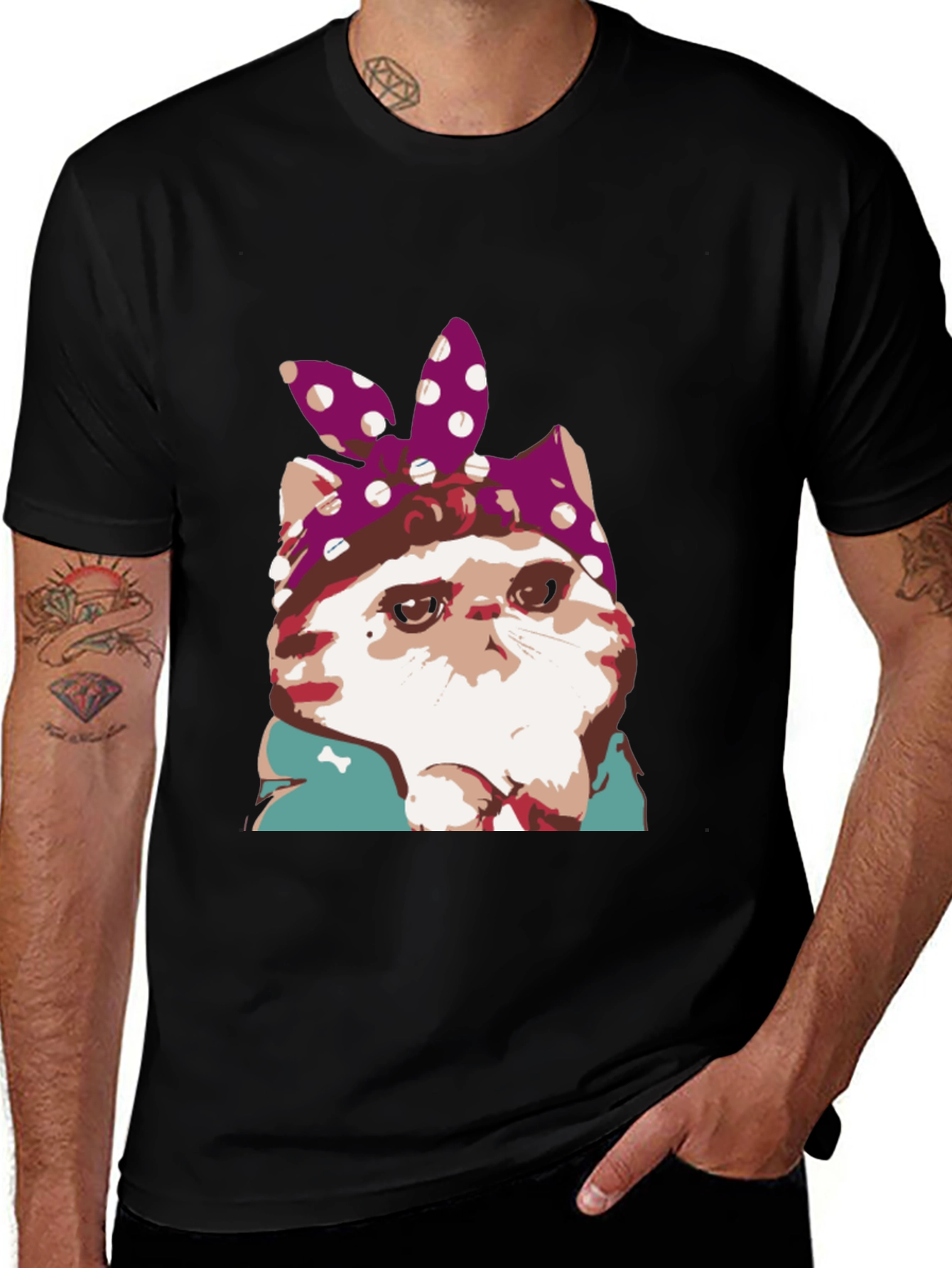 Variant 18 of Rosie the Riveter Cat T-Shirt