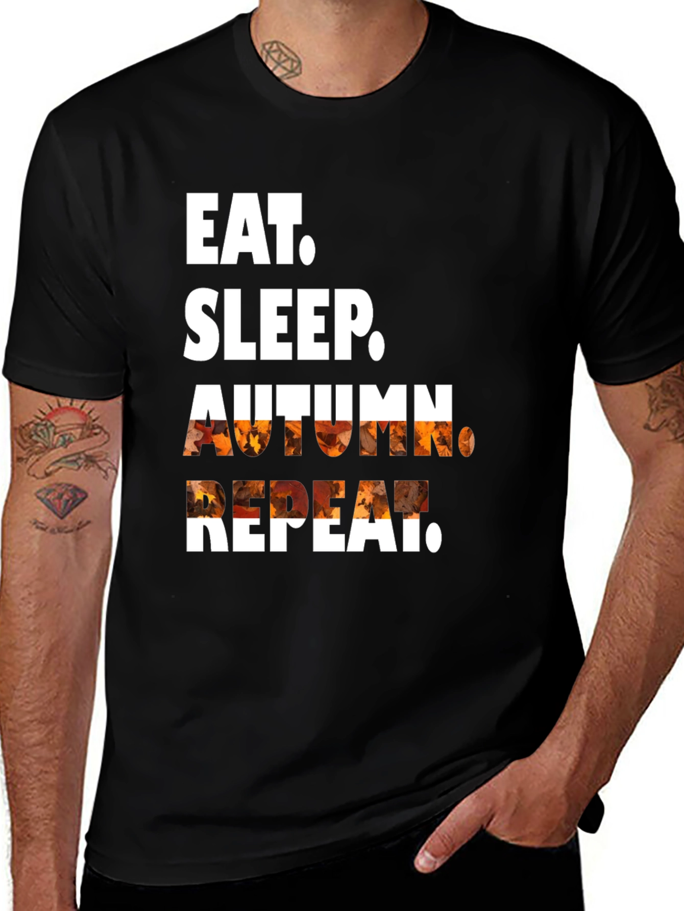 Variant 19 of Eat Sleep Autumn Repeat Graphic Tee