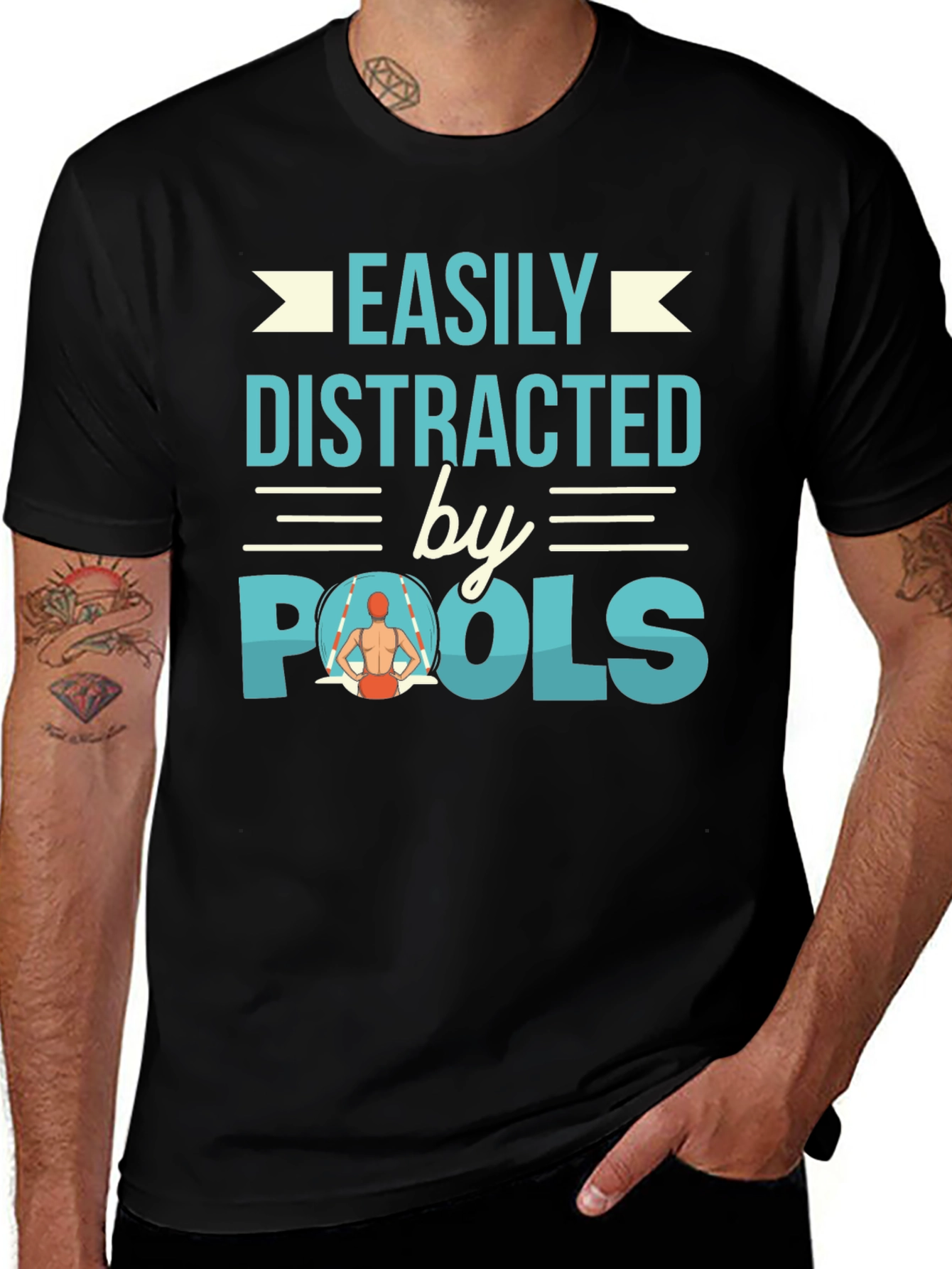 Variant 28 of Easily Distracted by Pools Graphic Tee