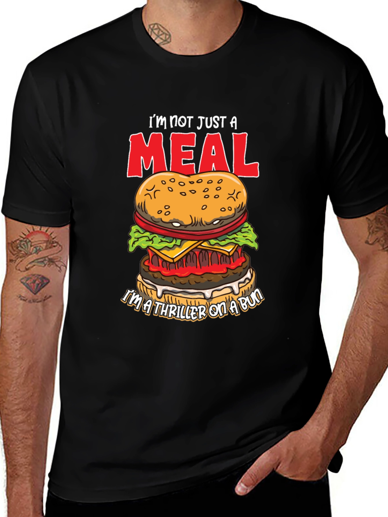 Variant 21 of Burger Thriller Graphic T-Shirt - Funny Foodie Tee