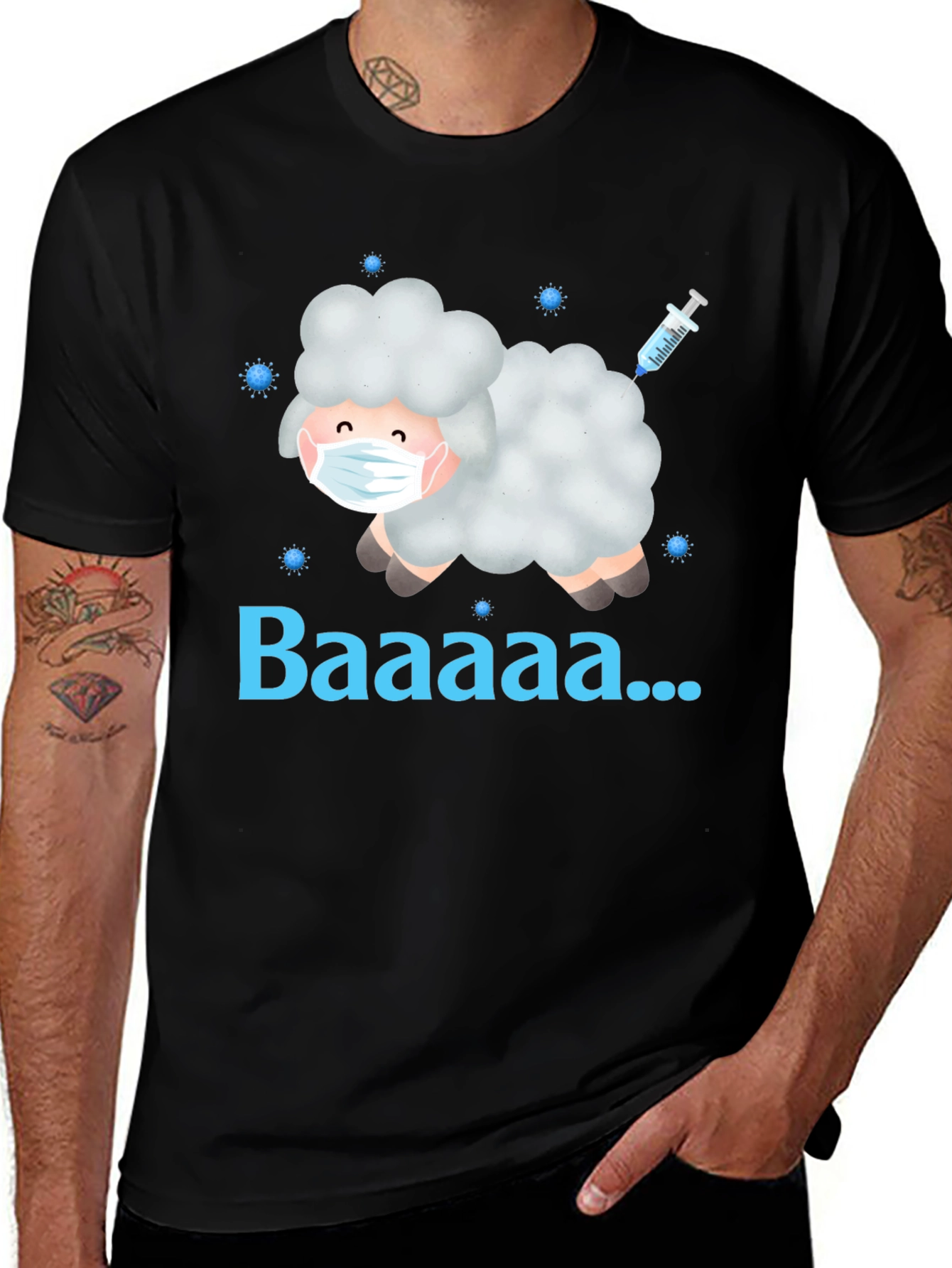 Variant 11 of Vaccinated Sheep T-Shirt - Baaaaaa...