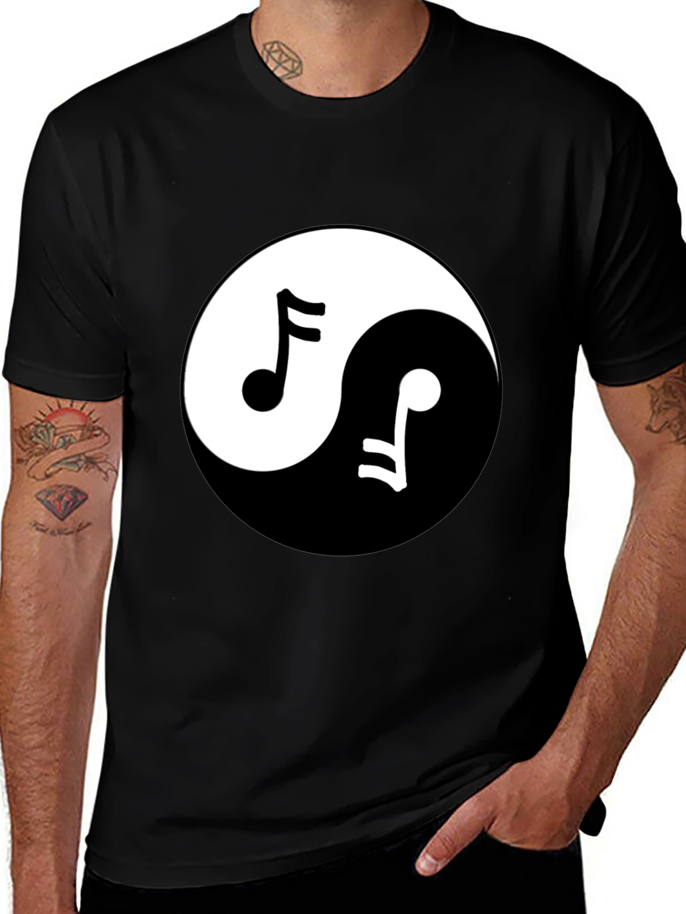 Yin Yang Music Note T-Shirt - Harmony & Style!