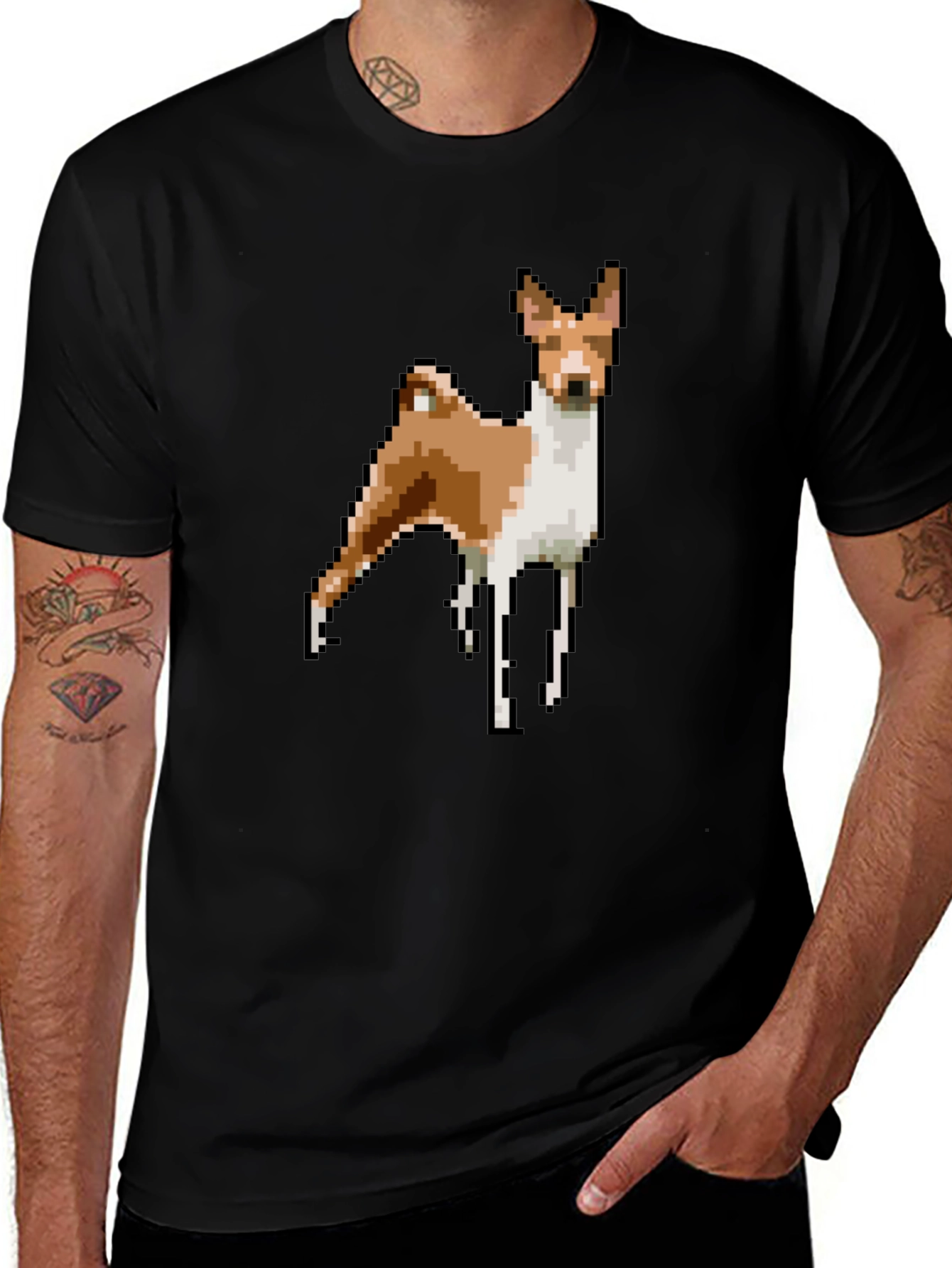 Variant 12 of Pixel Dog Graphic Tee - Black T-Shirt