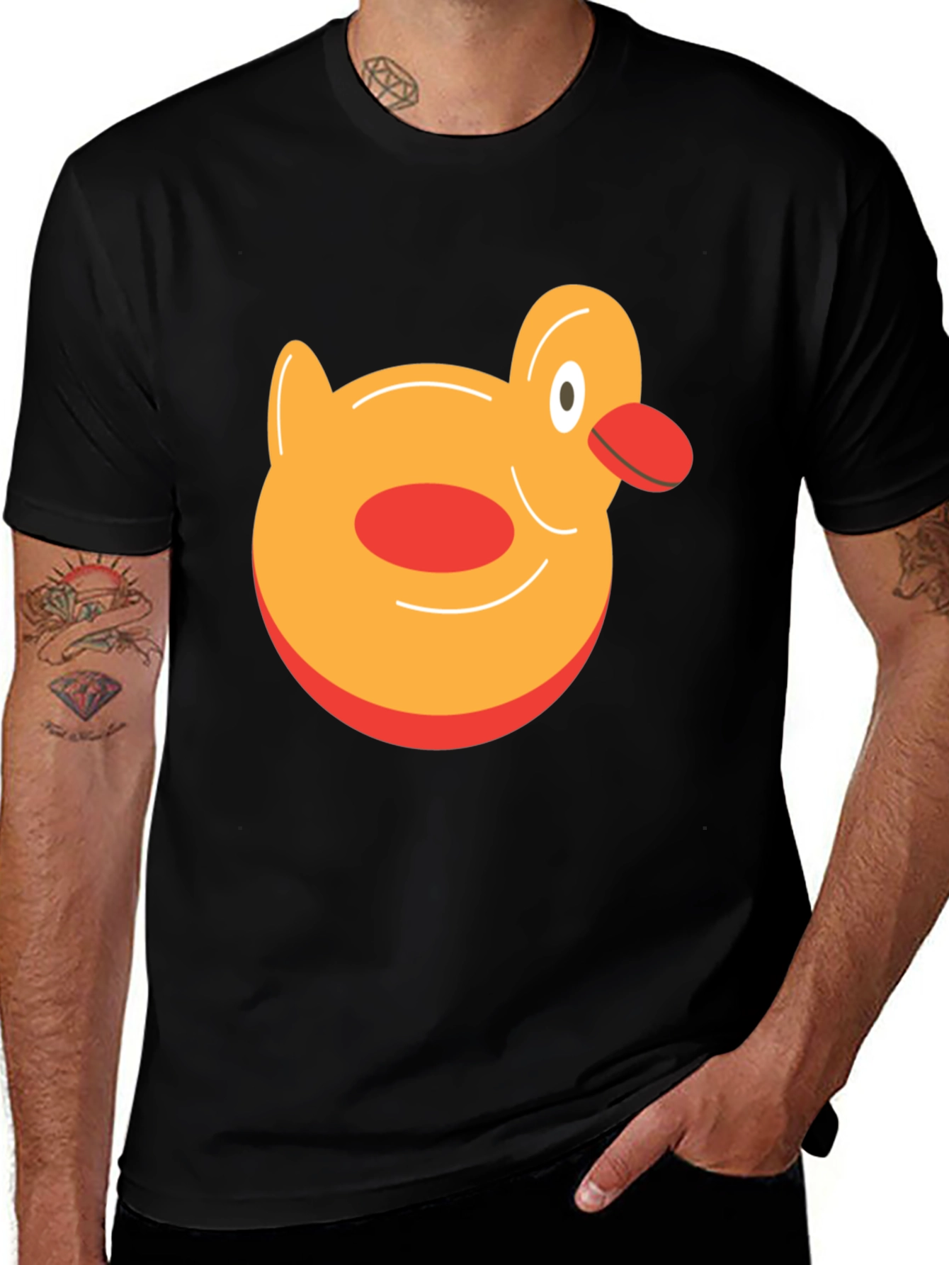 Variant 25 of Duck Graphic Tee - Black Cotton T-Shirt