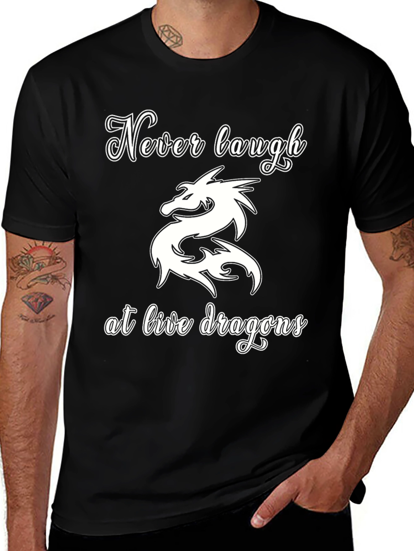 Variant 7 of Never Laugh at Live Dragons Graphic Tee