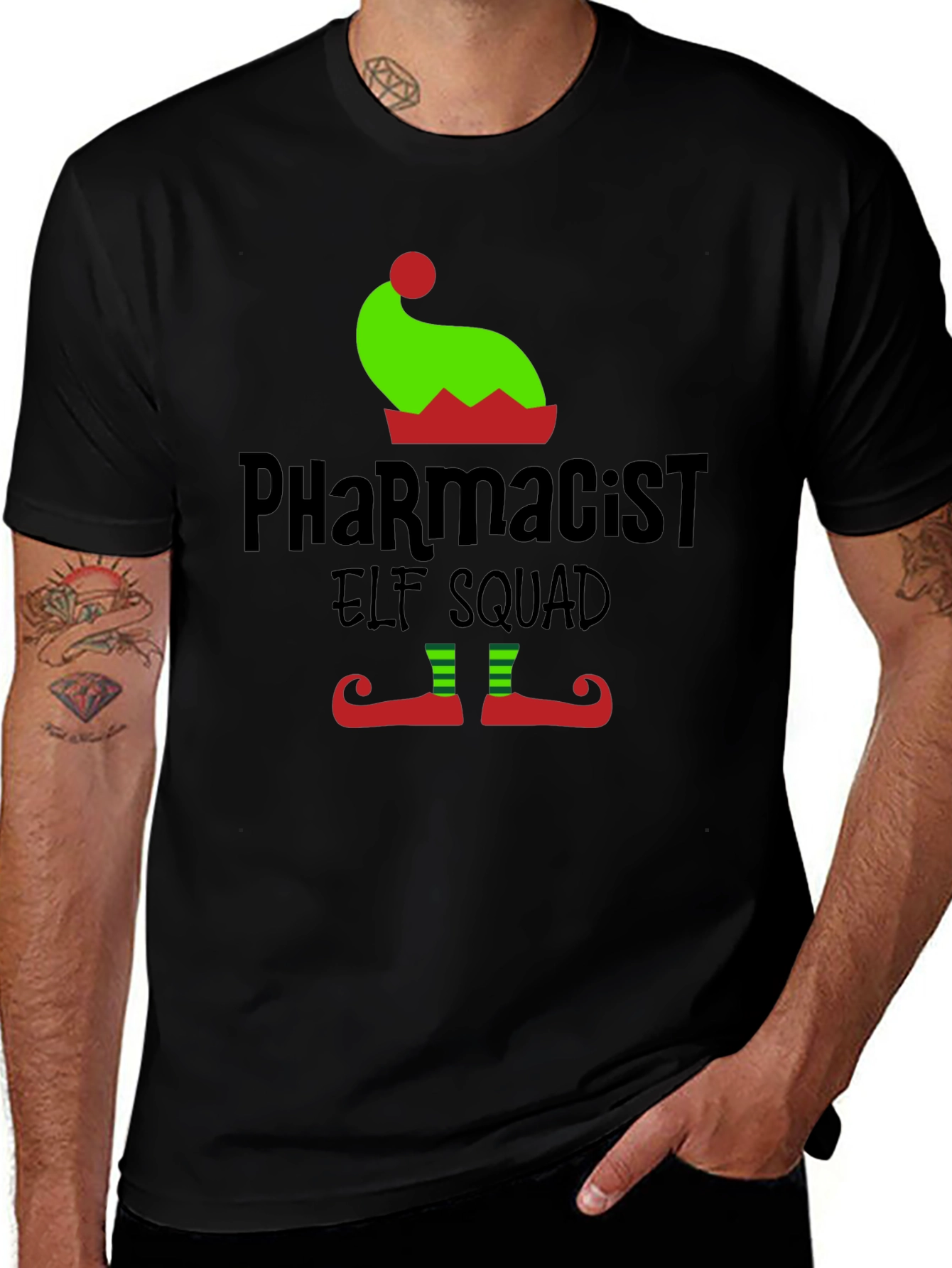 Pharmacist Elf Squad T-Shirt - Holiday Cheer