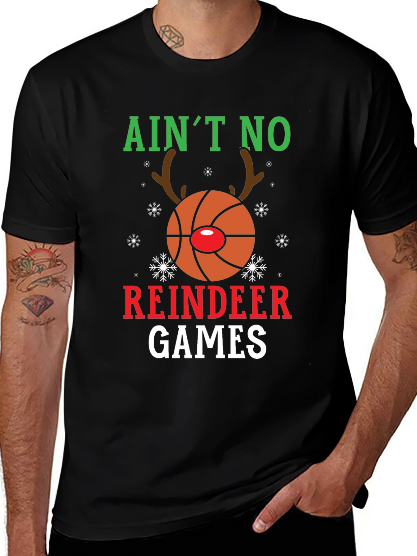 Ain't No Reindeer Games Christmas Basketball T-Shirt