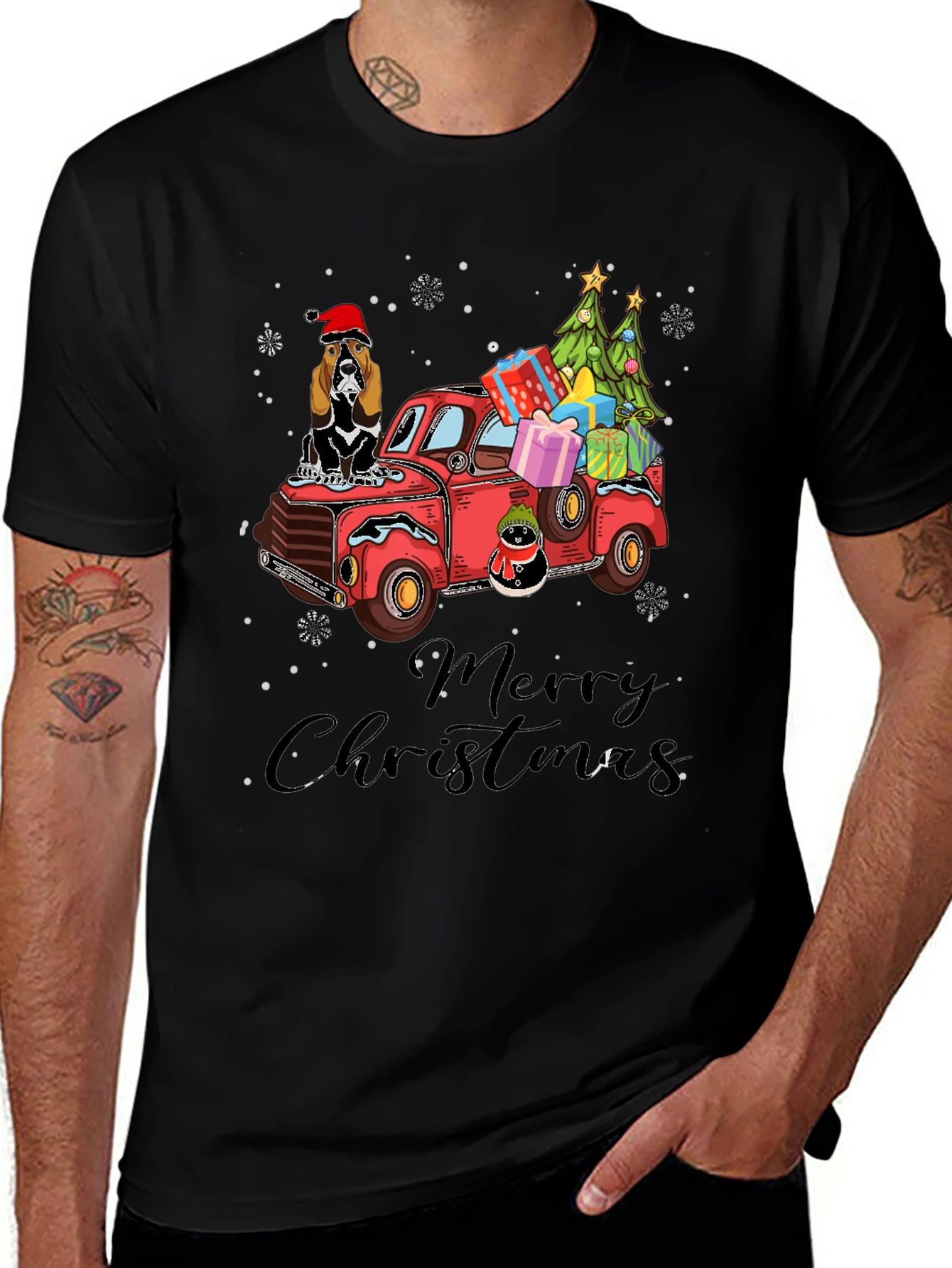 Merry Christmas Dog Truck T-Shirt