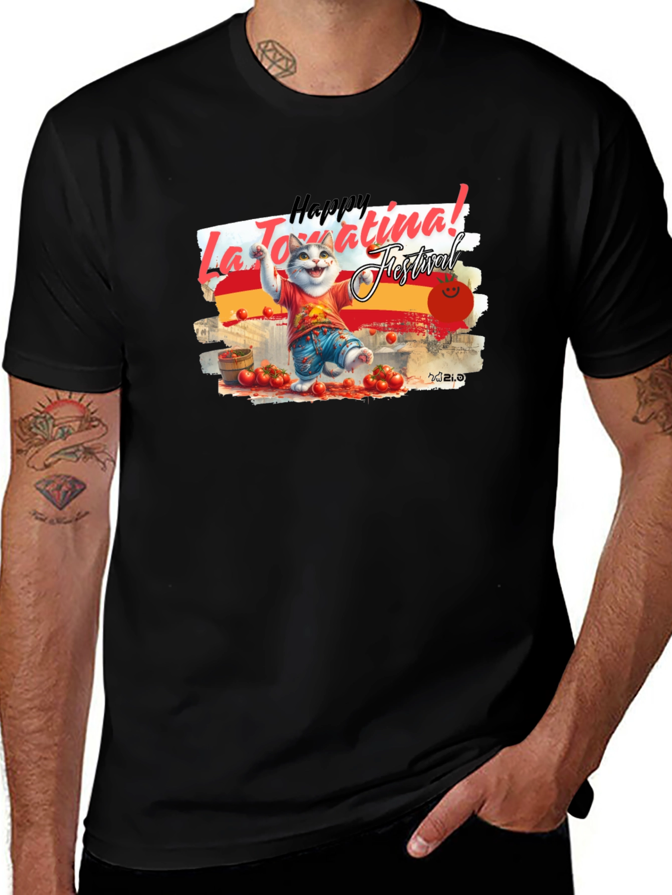 La Tomatina Festival Cat T-Shirt