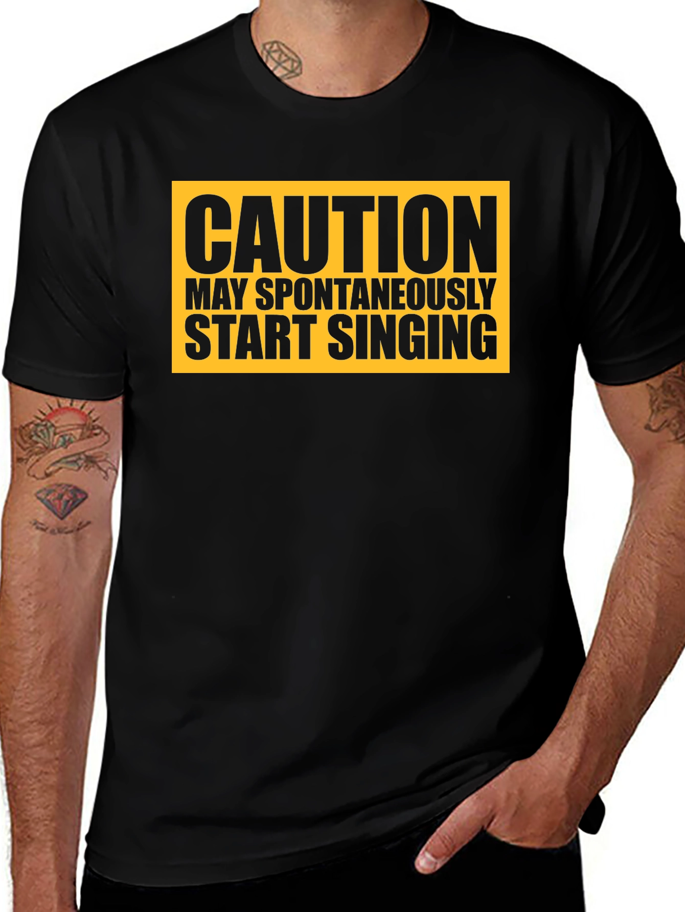 Variant 21 of Caution May Spontaneously Start Singing - Funny T-Shirt