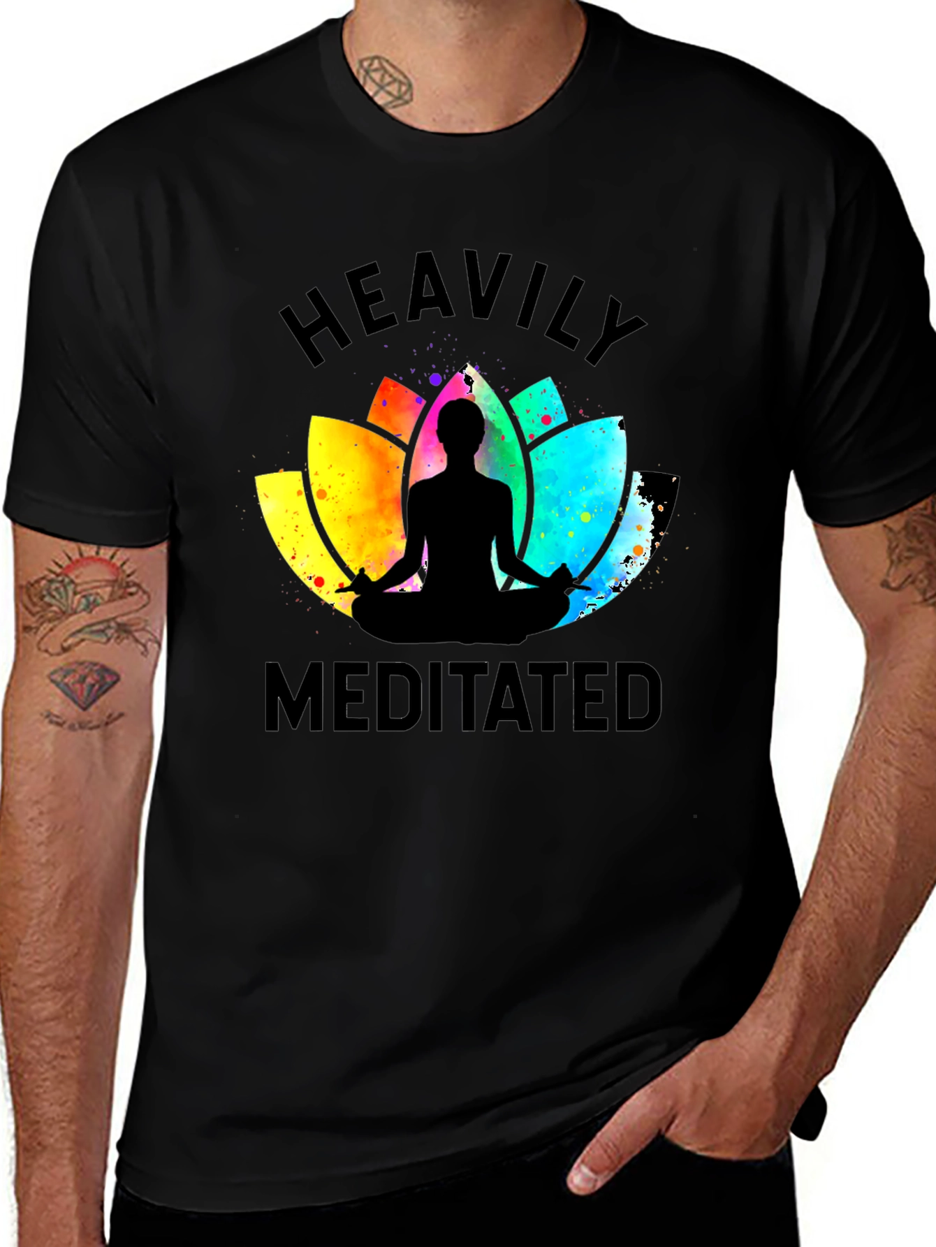 Variant 20 of Heavily Meditated Black Graphic Tee - Unisex
