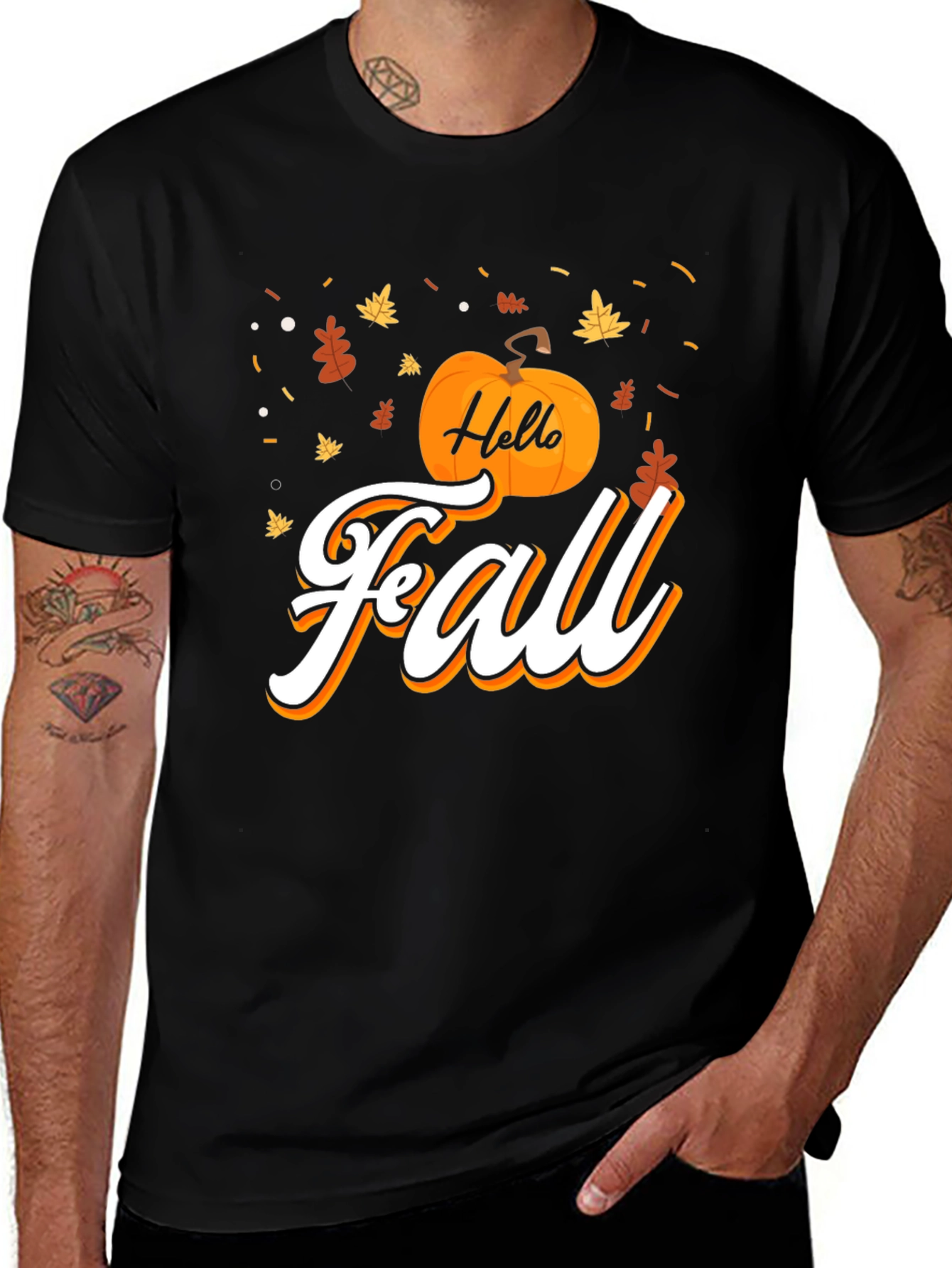Variant 21 of Hello Fall Graphic Tee - Black