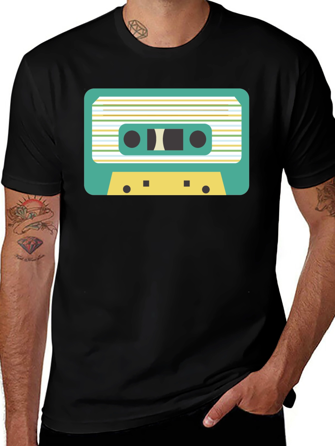 Variant 7 of Retro Cassette Tape Graphic Tee - Vintage Music Lover T-Shirt