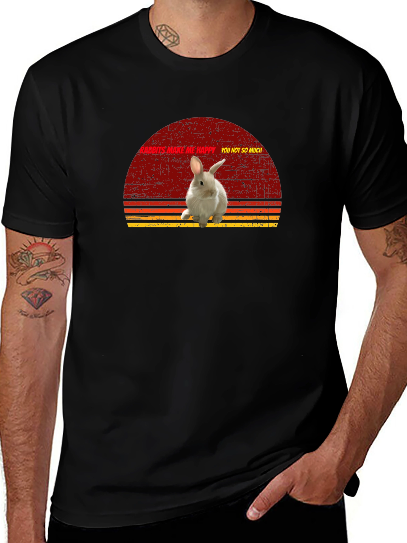 Variant 29 of Rabbits Make Me Happy Graphic T-Shirt