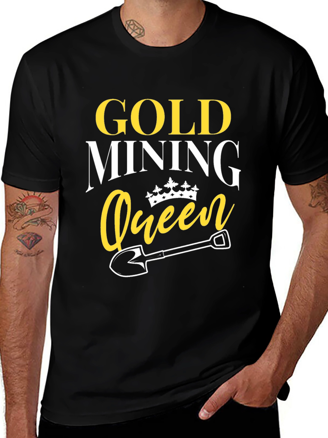 Variant 12 of Gold Mining Queen Black T-Shirt