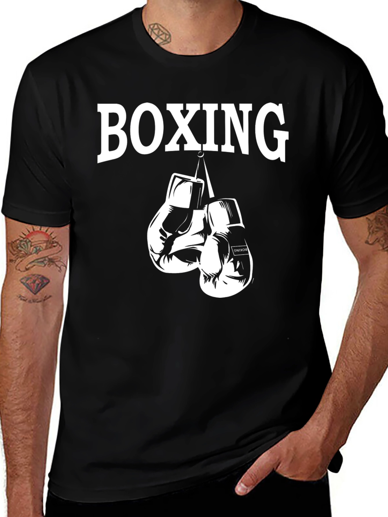 Variant 16 of Boxing Gloves Graphic Tee - Black