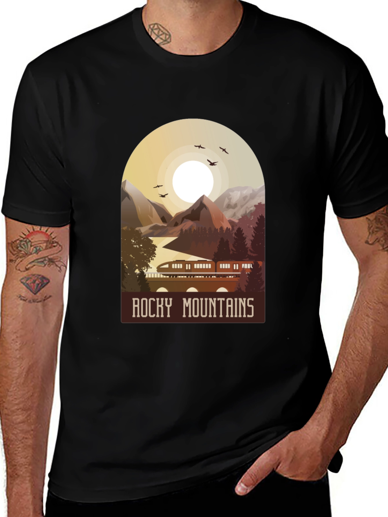 Variant 29 of Rocky Mountains Graphic T-Shirt - Nature Adventure Tee