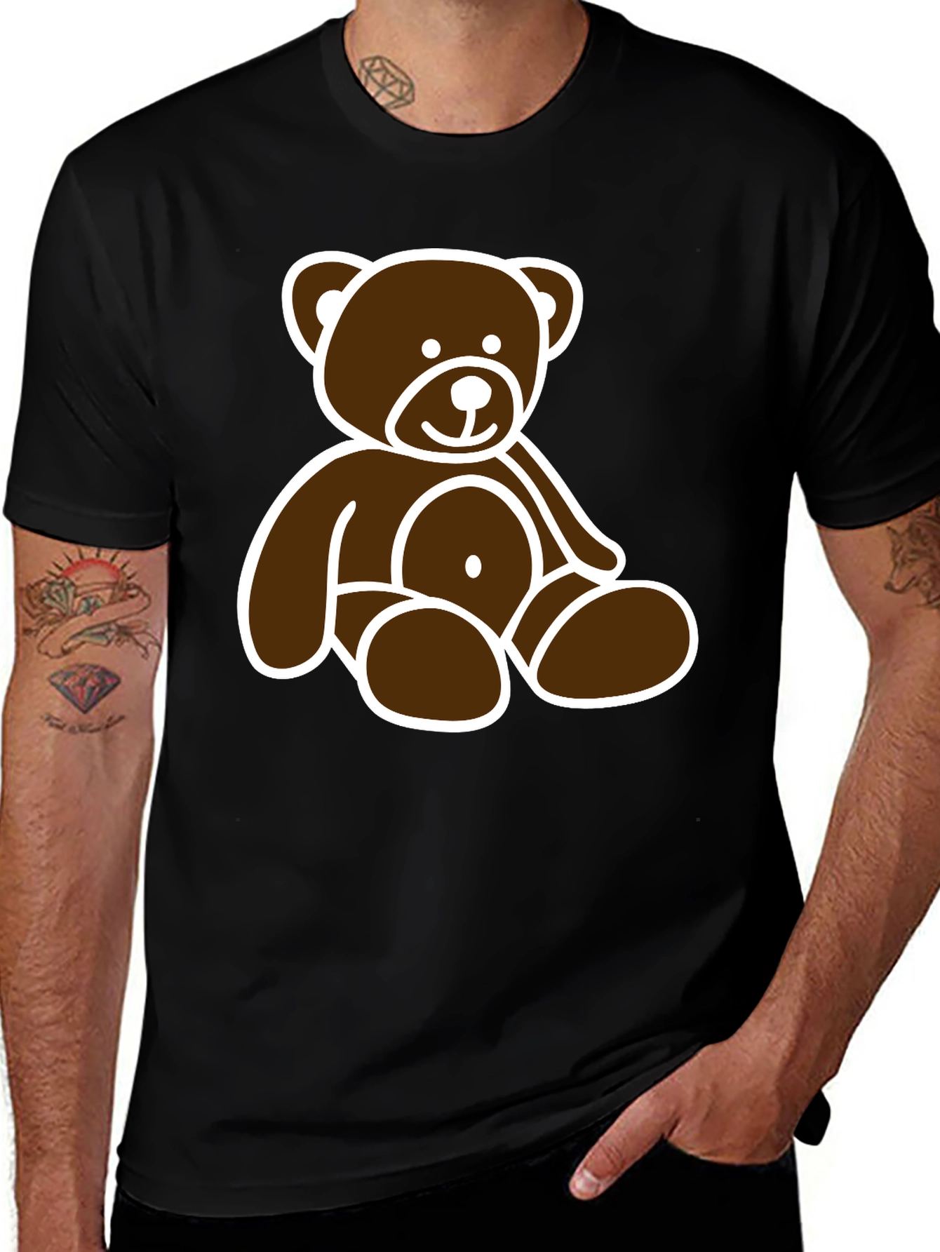 Variant 5 of Teddy Bear Graphic Tee - Black Unisex T-Shirt