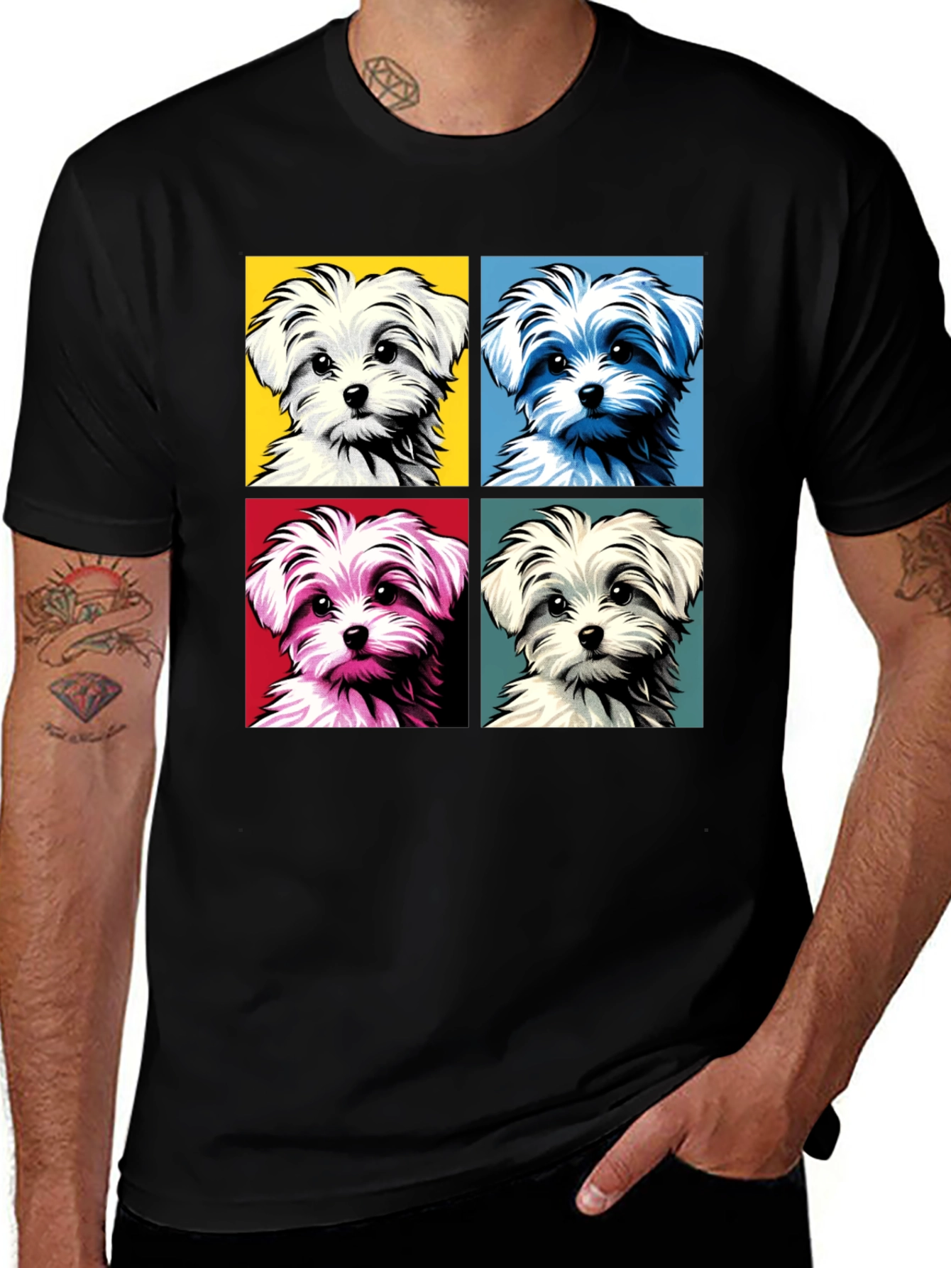 Variant 23 of Pop Art Maltese Dog Graphic Tee